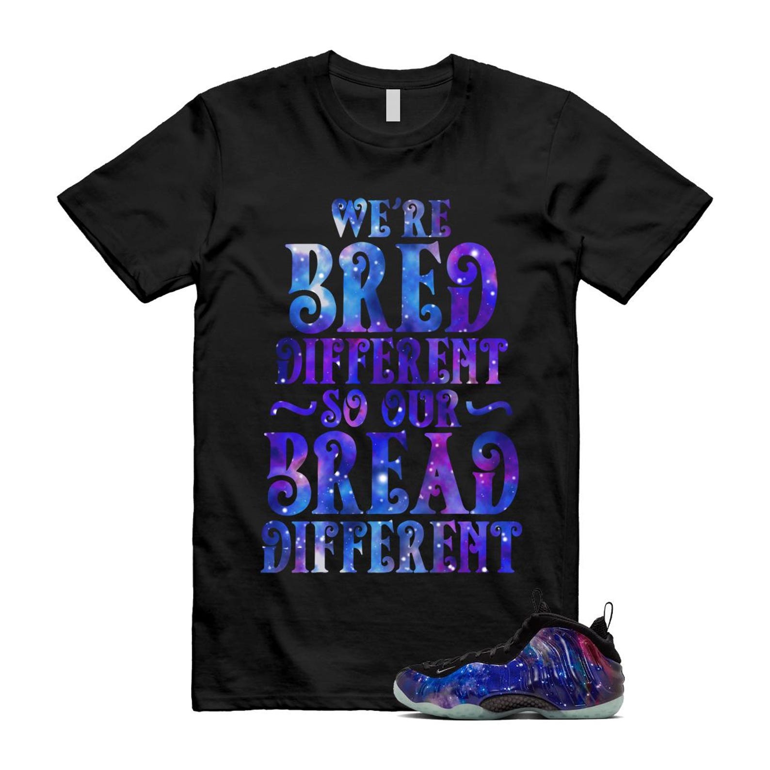 Galaxy Air Foamposite One 2025 Obsidian Black Anthracite T Shirt Match BREAD, FQ4303-400 Sneaker Match Tees T-Shirt, Sneaker Match Tee