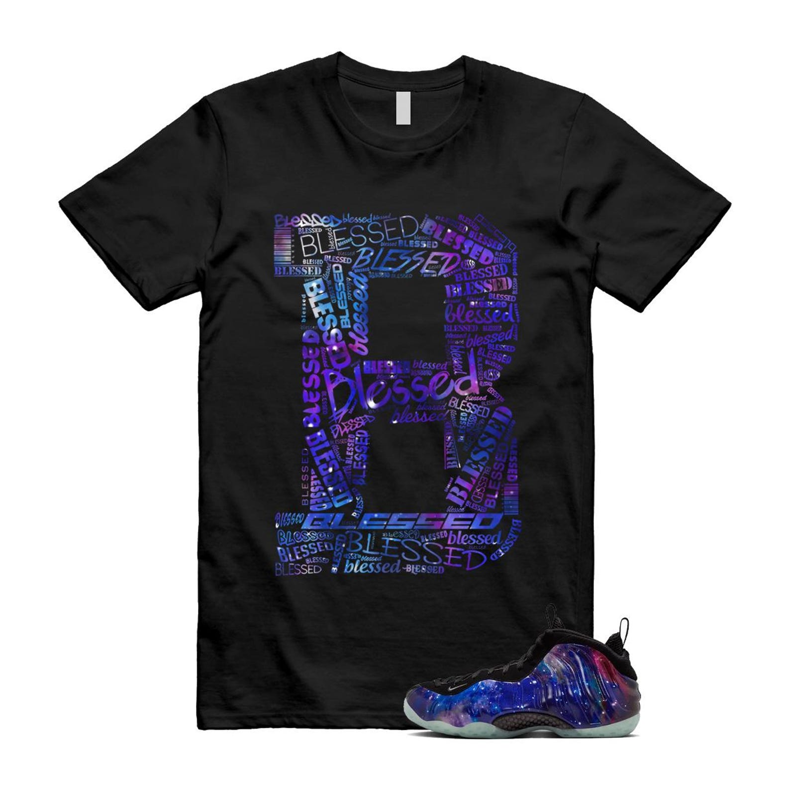 Galaxy Air Foamposite One 2025 Obsidian Black Anthracite T Shirt Match B BLS, FQ4303-400 Sneaker Match Tees T-Shirt, Sneaker Match Tee