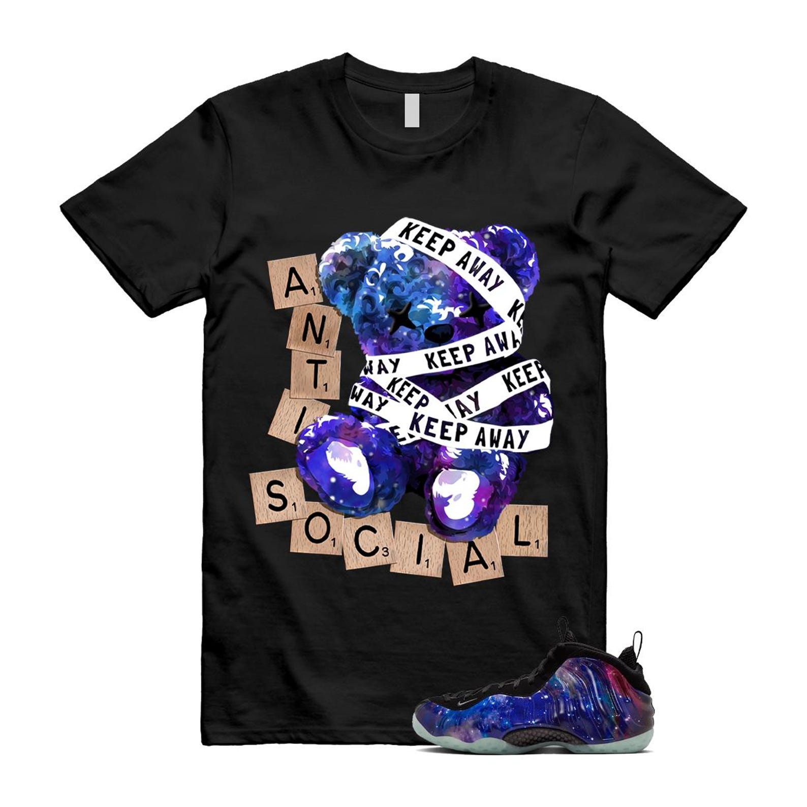 Galaxy Air Foamposite One 2025 Obsidian Black Anthracite T Shirt Match ANTI, FQ4303-400 Sneaker Match Tees T-Shirt, Sneaker Match Tee