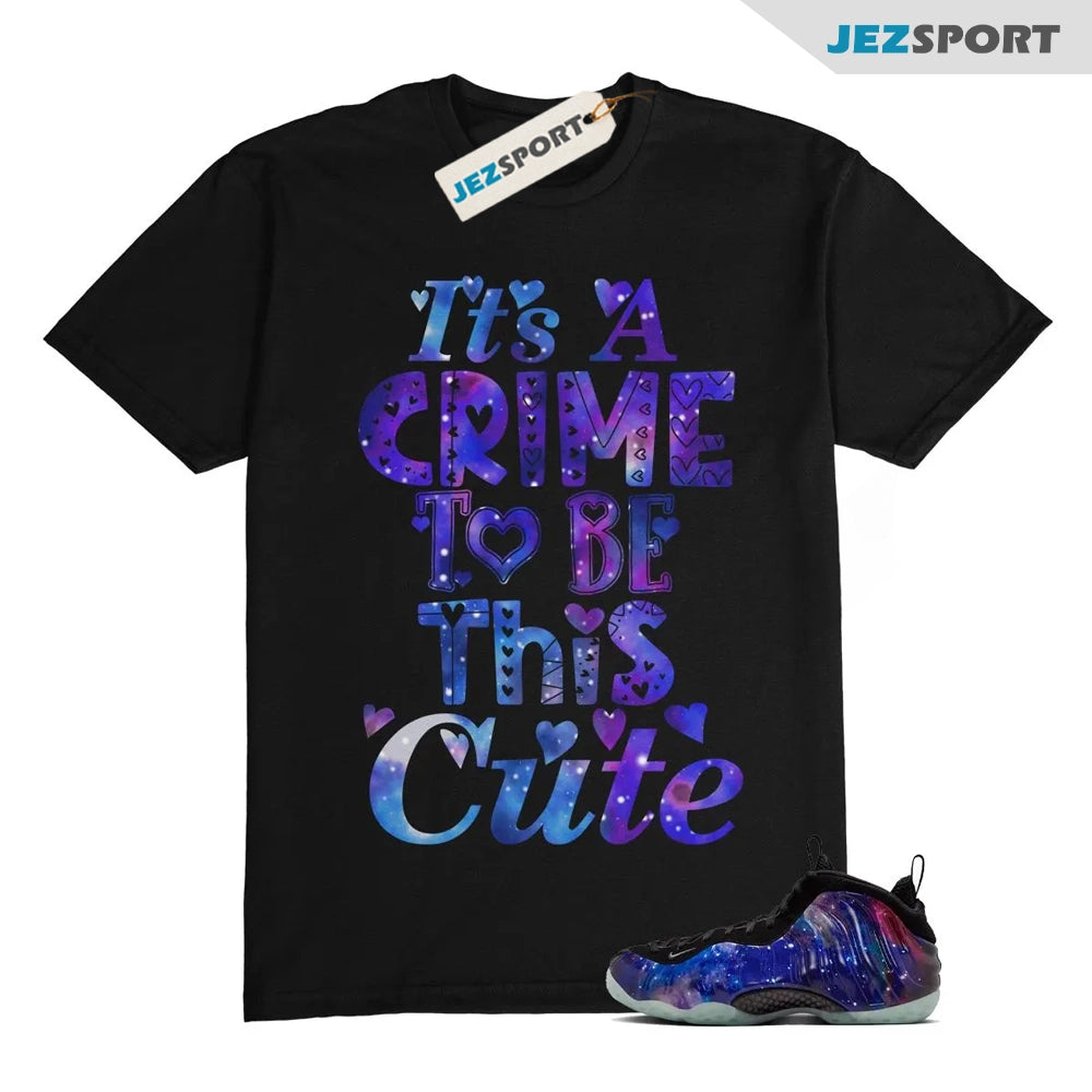 Galaxy Foamposite One Zoom Rookie Obsidian Black Anthracite T-Shirt Match CC1, FQ4303-400 Sneaker Match Tees T-Shirt, Sneaker Match Tee