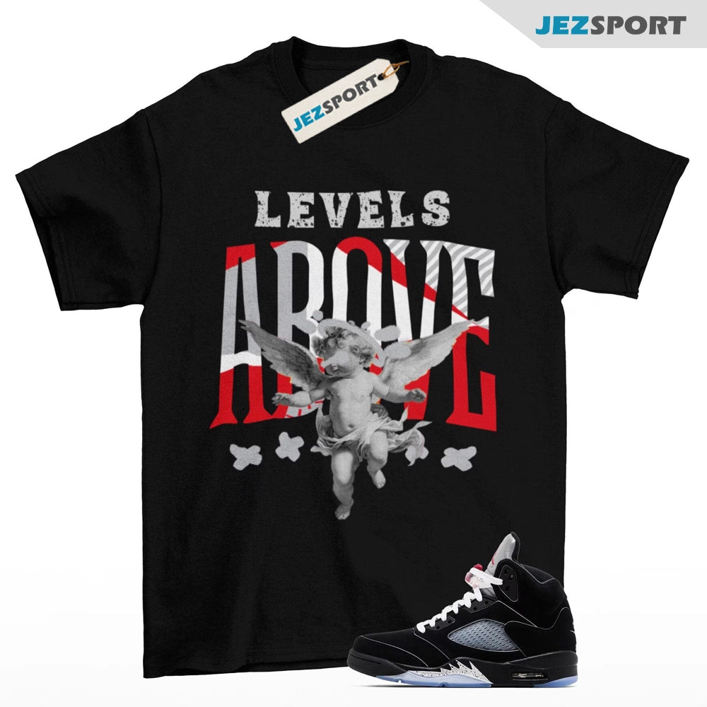 Levels Shirt to Match Jordan 5 OG Black Metallic Reimagined T-Shirt, HF3975-001 Sneaker Match Tees T-Shirt, Sneaker Match Tee
