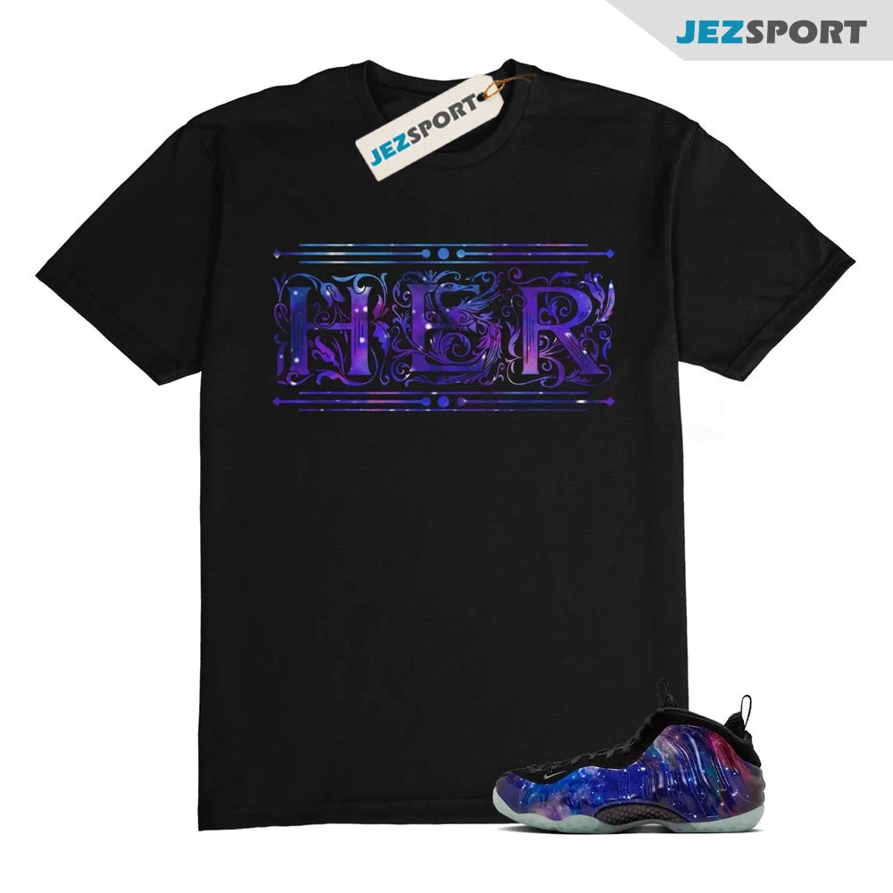 Galaxy Foamposite One Zoom Rookie Obsidian Black Anthracite T-Shirt Match HER, FQ4303-400 Sneaker Match Tees T-Shirt, Sneaker Match Tee