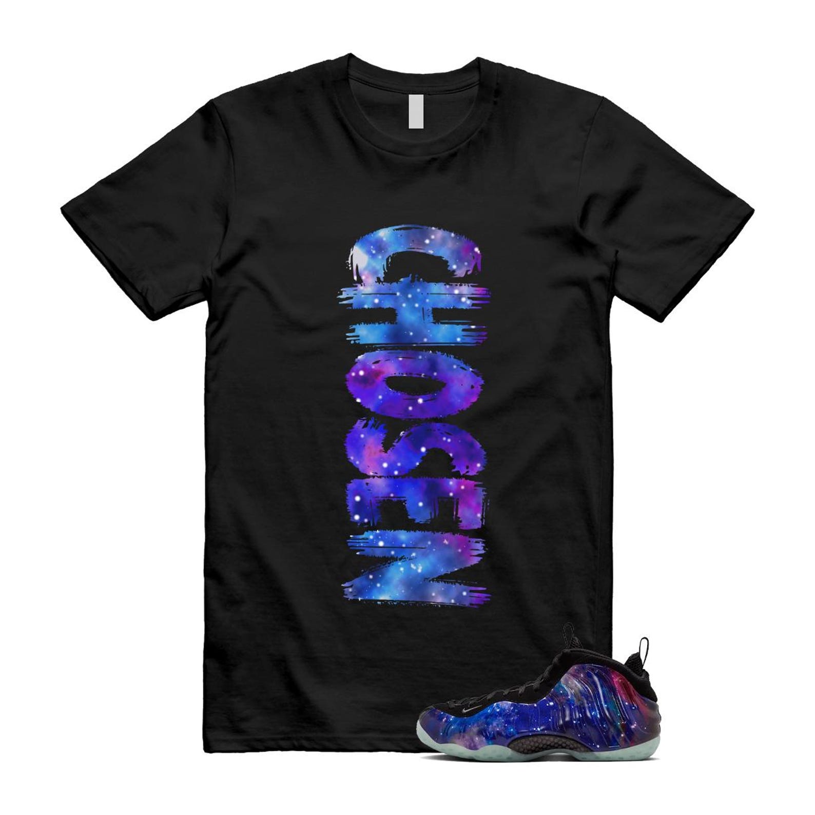 Galaxy Air Foamposite One 2025 Obsidian Black Anthracite T Shirt Match CHOSEN, FQ4303-400 Sneaker Match Tees T-Shirt, Sneaker Match Tee