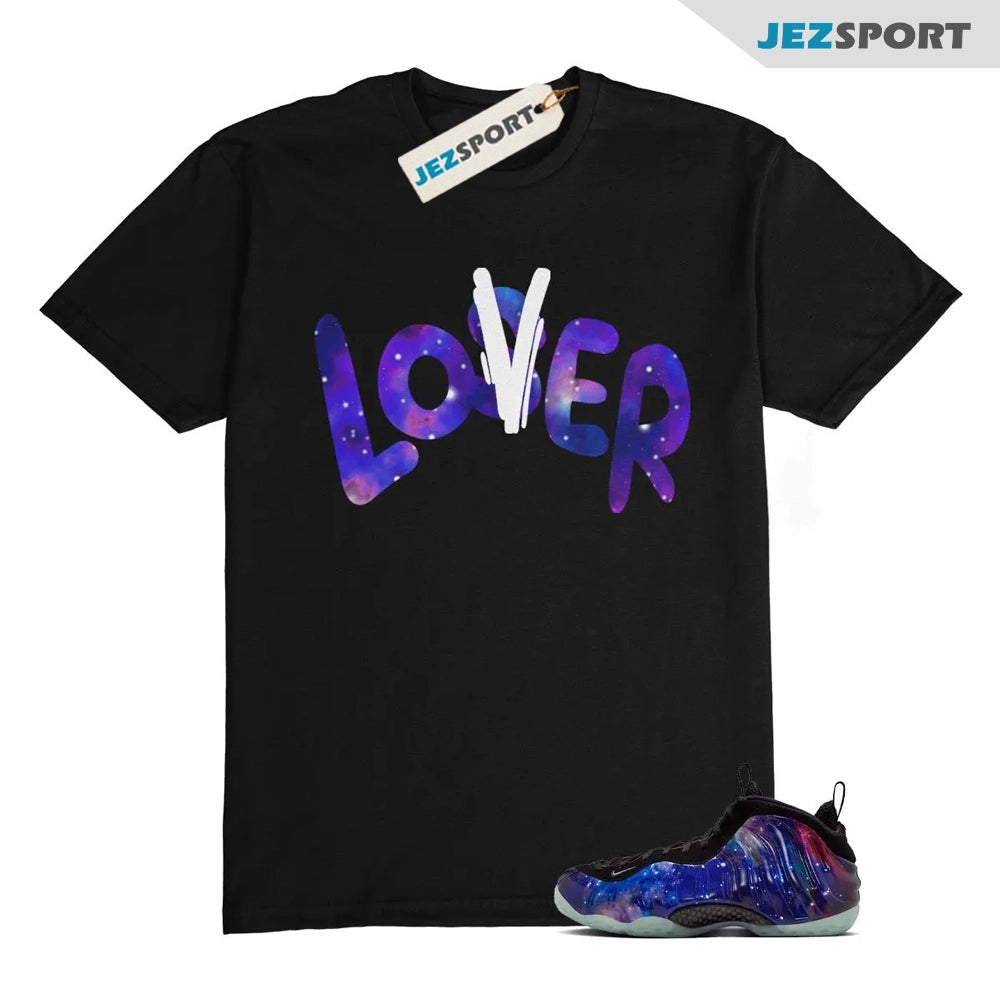 Galaxy Foamposite One Zoom Rookie Obsidian Black Anthracite T-Shirt Match LOVER, FQ4303-400 Sneaker Match Tees T-Shirt, Sneaker Match Tee