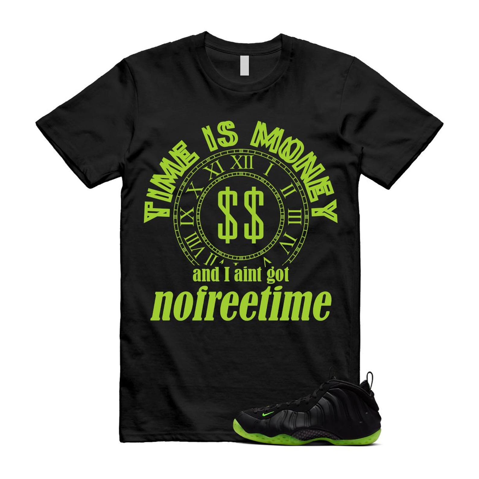 Foamposite Volt Black Air One T Shirt Match FREE HF2902-001 T-Shirt, Sneaker Match Tee