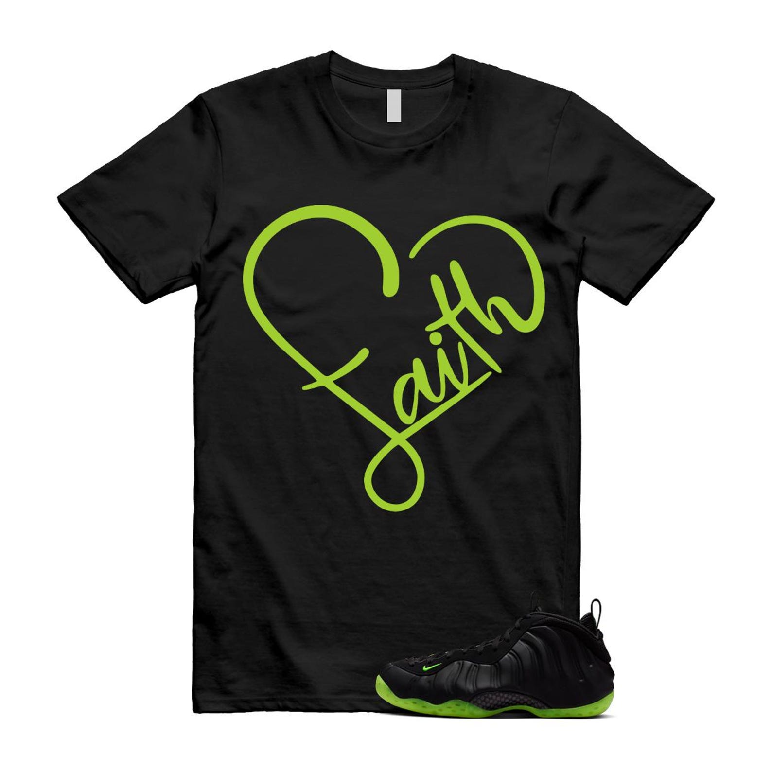 Foamposite Volt Black Air One T Shirt Match FAITH HF2902-001 T-Shirt, Sneaker Match Tee