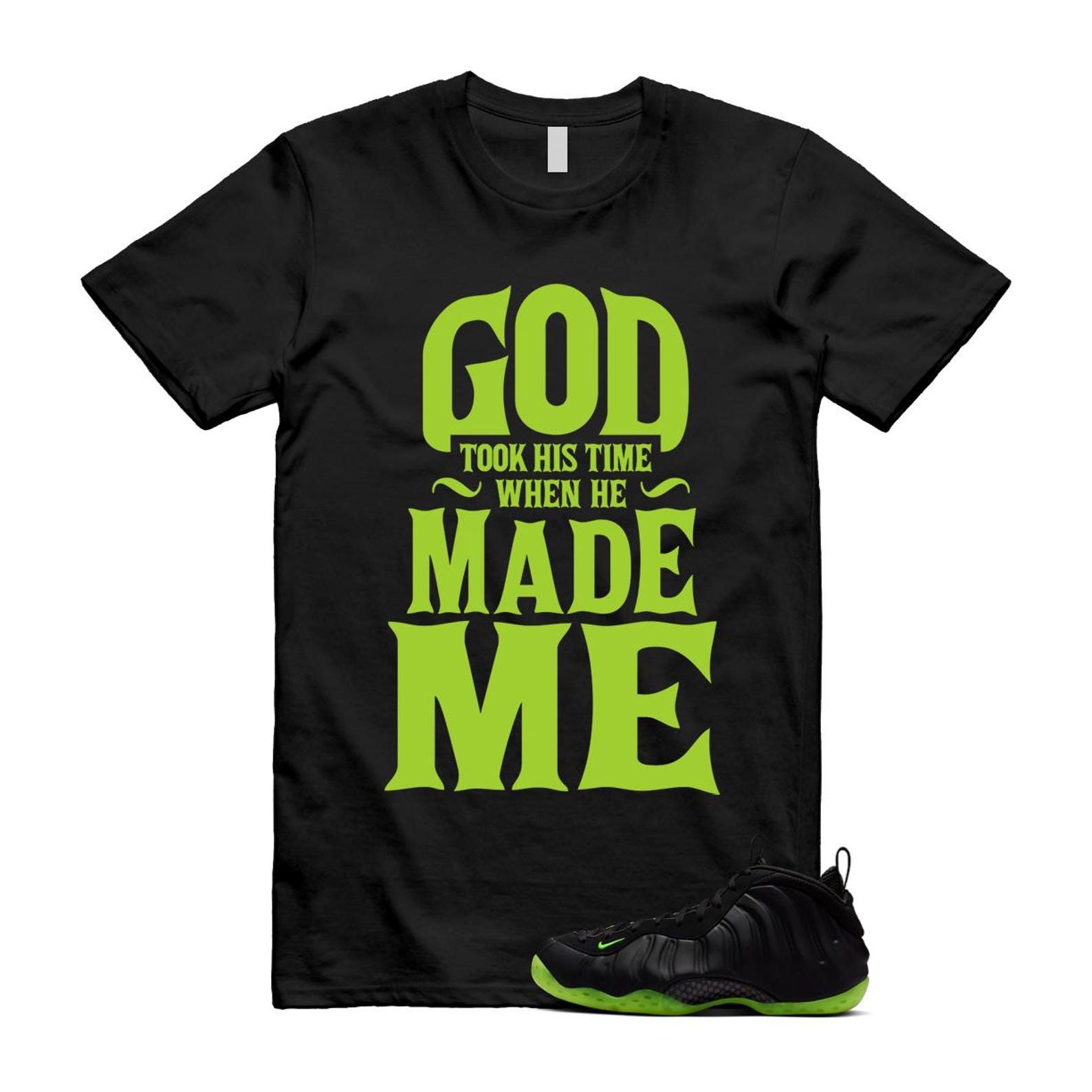 Foamposite Volt Black Air One T Shirt Match GTHT HF2902-001 T-Shirt, Sneaker Match Tee