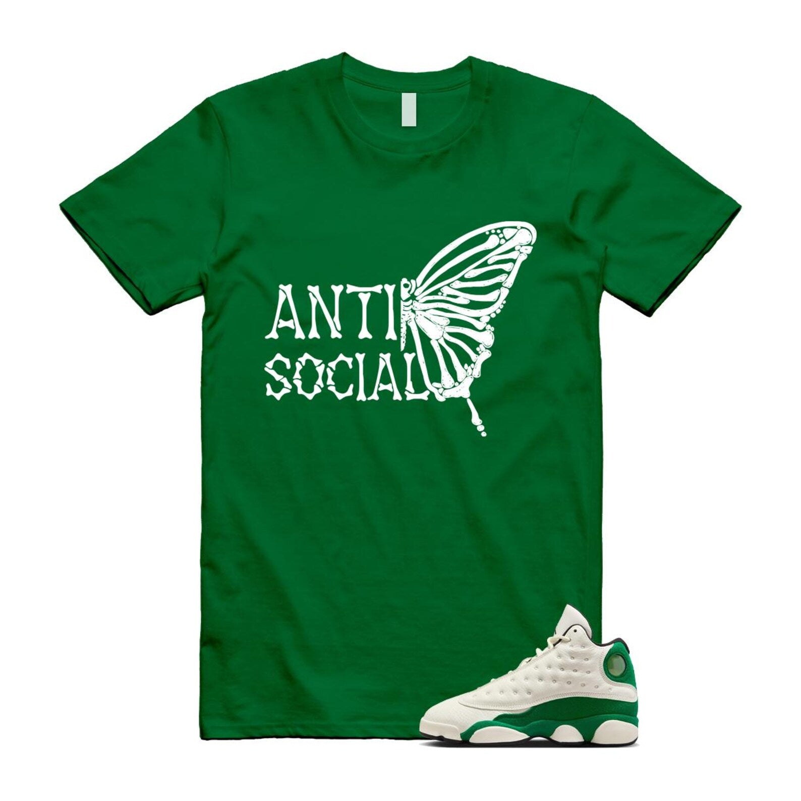13 Pine Green White Black T Shirt Match ASB HQ0779-103 T-Shirt, Sneaker Match Tee