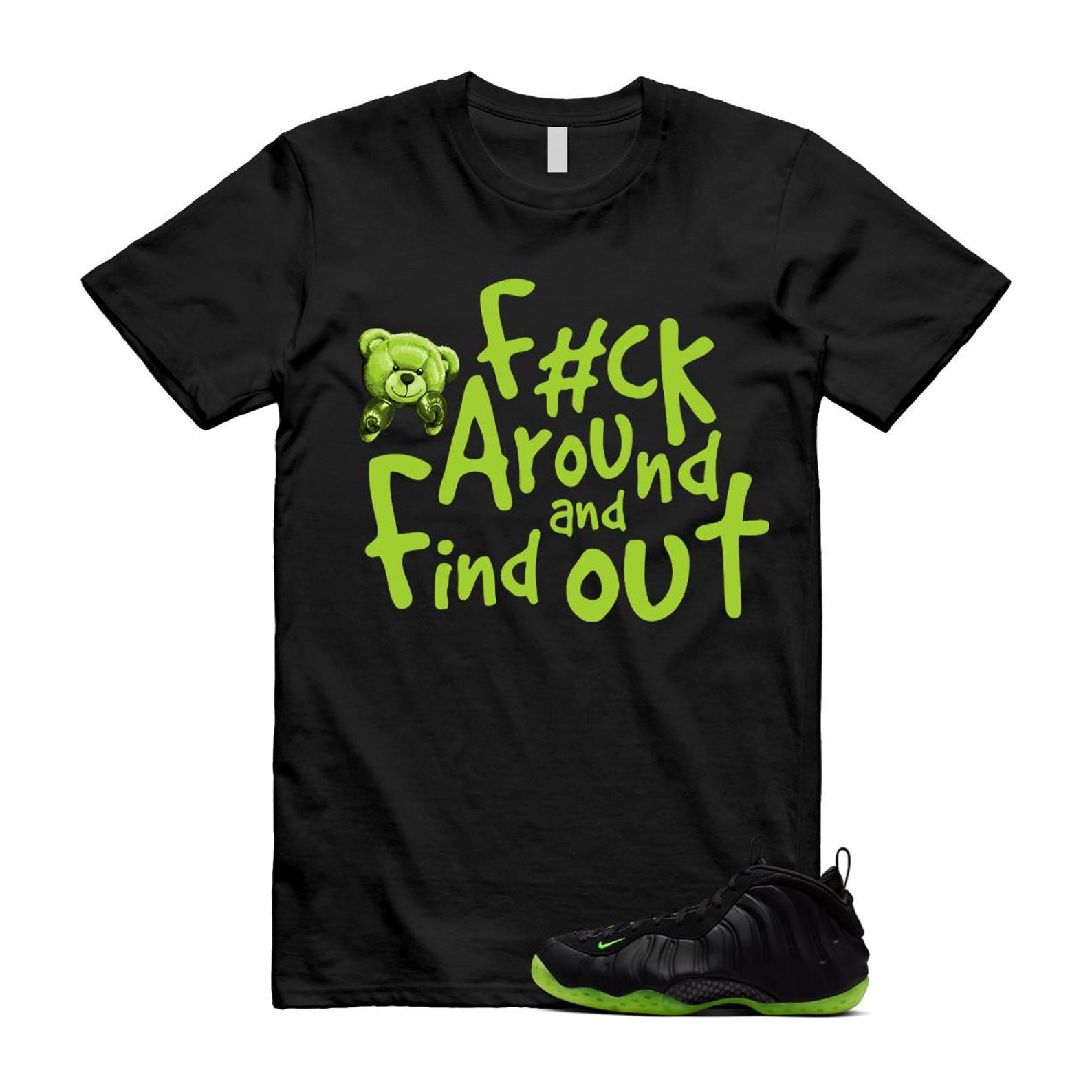 Foamposite Volt Black Air One T Shirt Match FCK HF2902-001 T-Shirt, Sneaker Match Tee