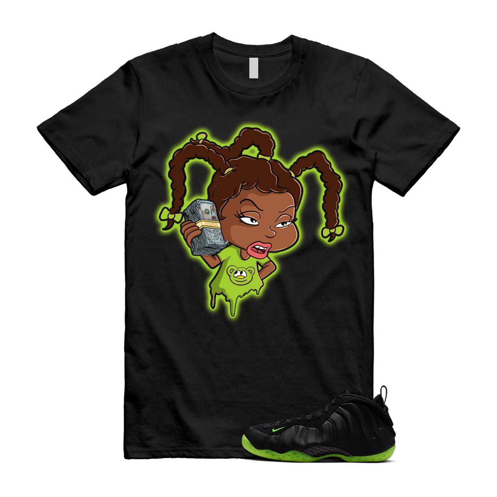 Foamposite Volt Black Air One T Shirt Match SUSIE HF2902-001 T-Shirt, Sneaker Match Tee
