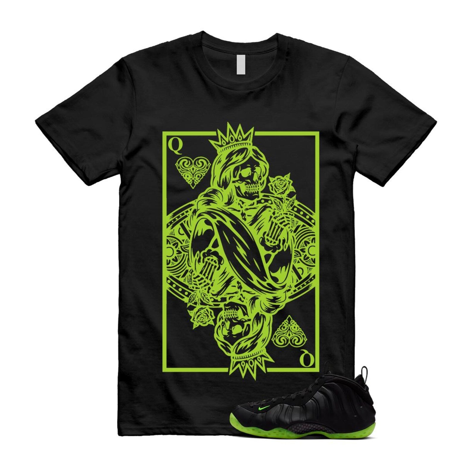 Foamposite Volt Black Air One T Shirt Match QC HF2902-001 T-Shirt, Sneaker Match Tee