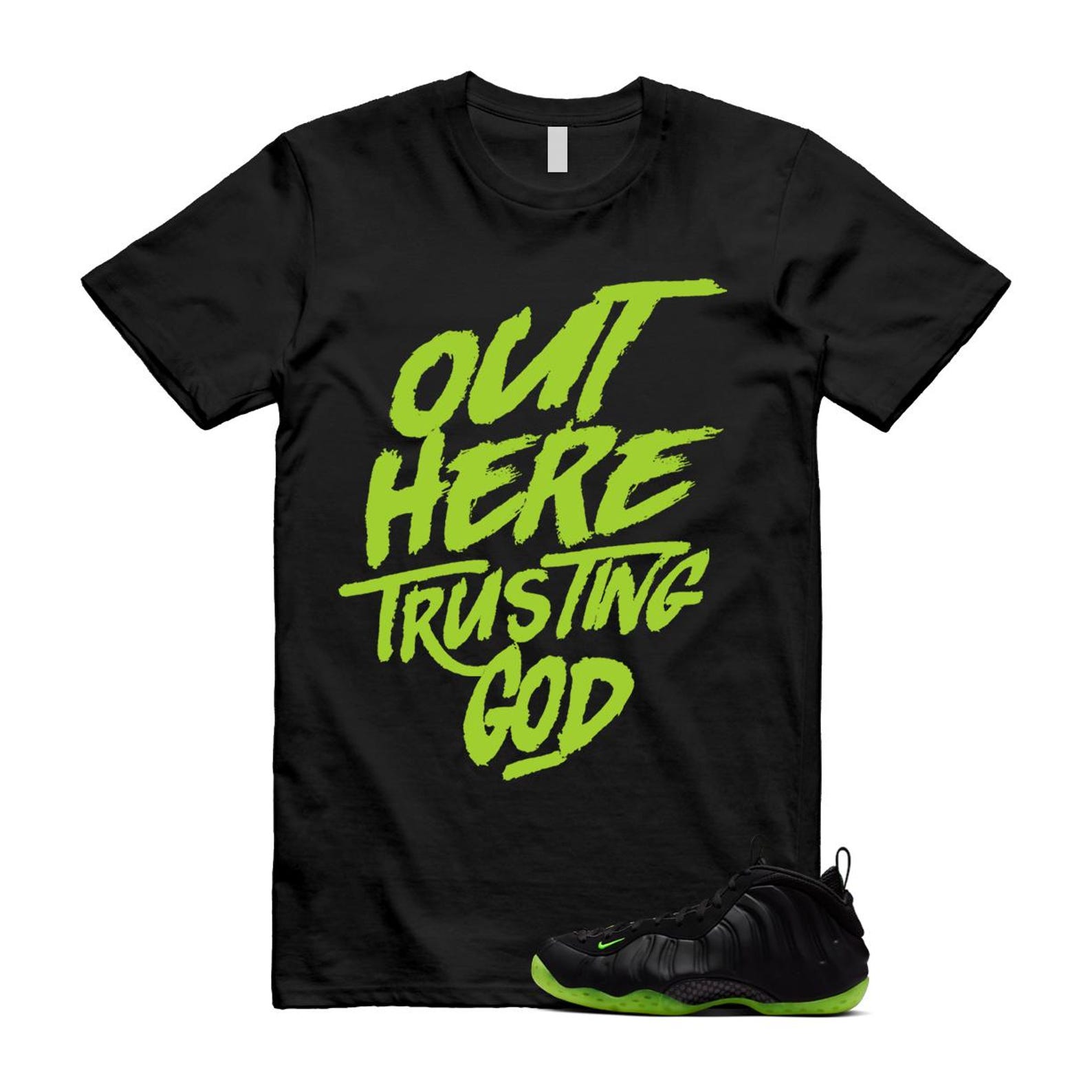 Foamposite Volt Black Air One T Shirt Match TG HF2902-001 T-Shirt, Sneaker Match Tee