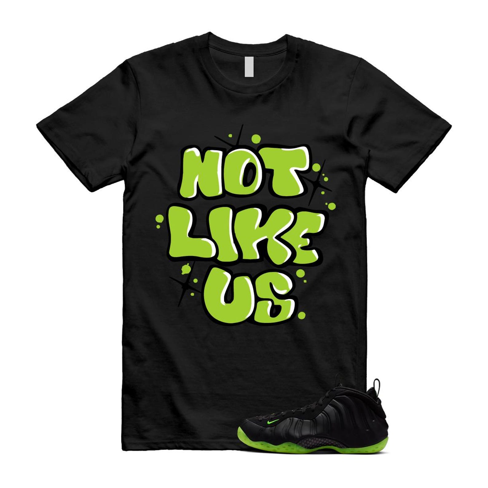 Foamposite Volt Black Air One T Shirt Match NLU HF2902-001 T-Shirt, Sneaker Match Tee