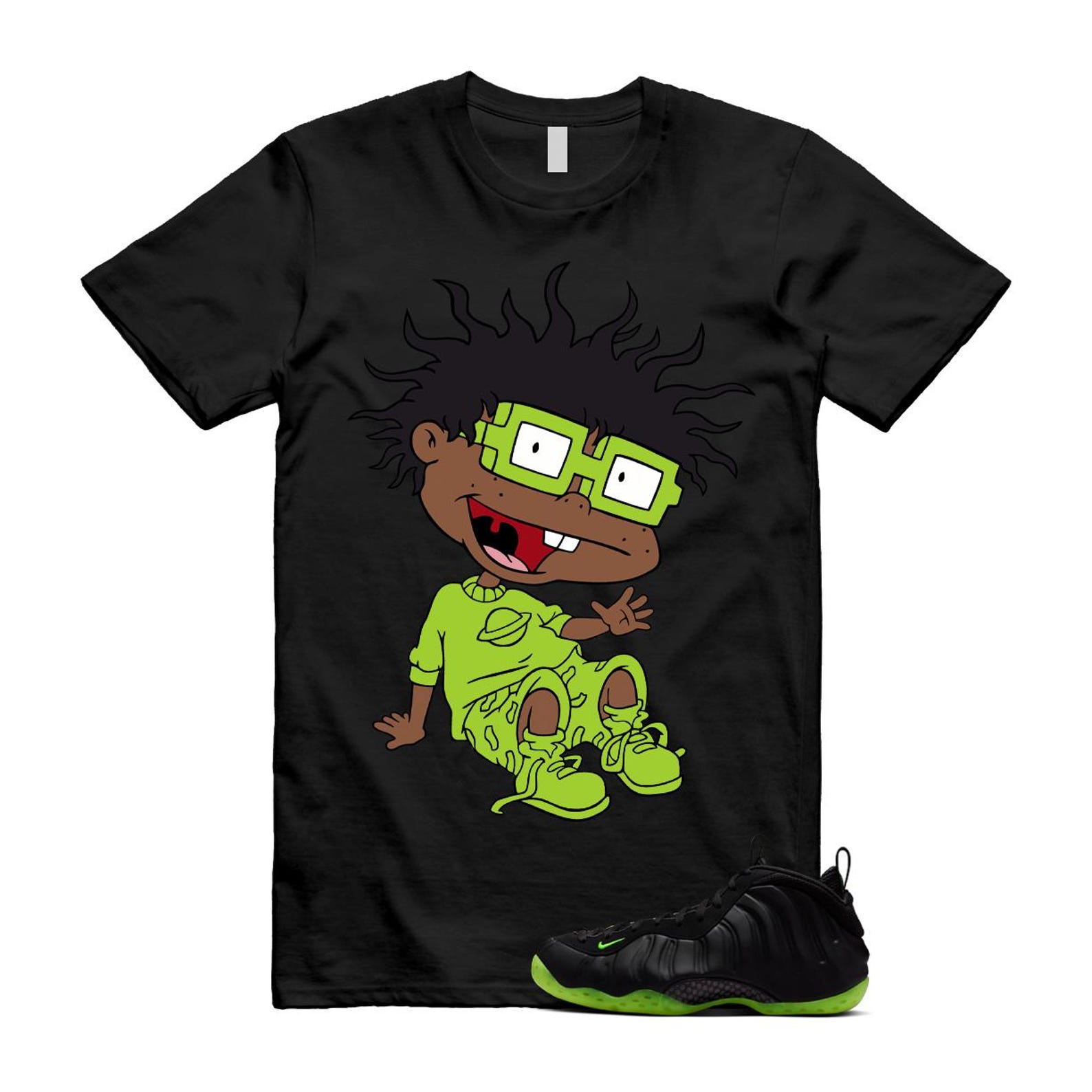 Foamposite Volt Black Air One T Shirt Match FINSTER HF2902-001 T-Shirt, Sneaker Match Tee