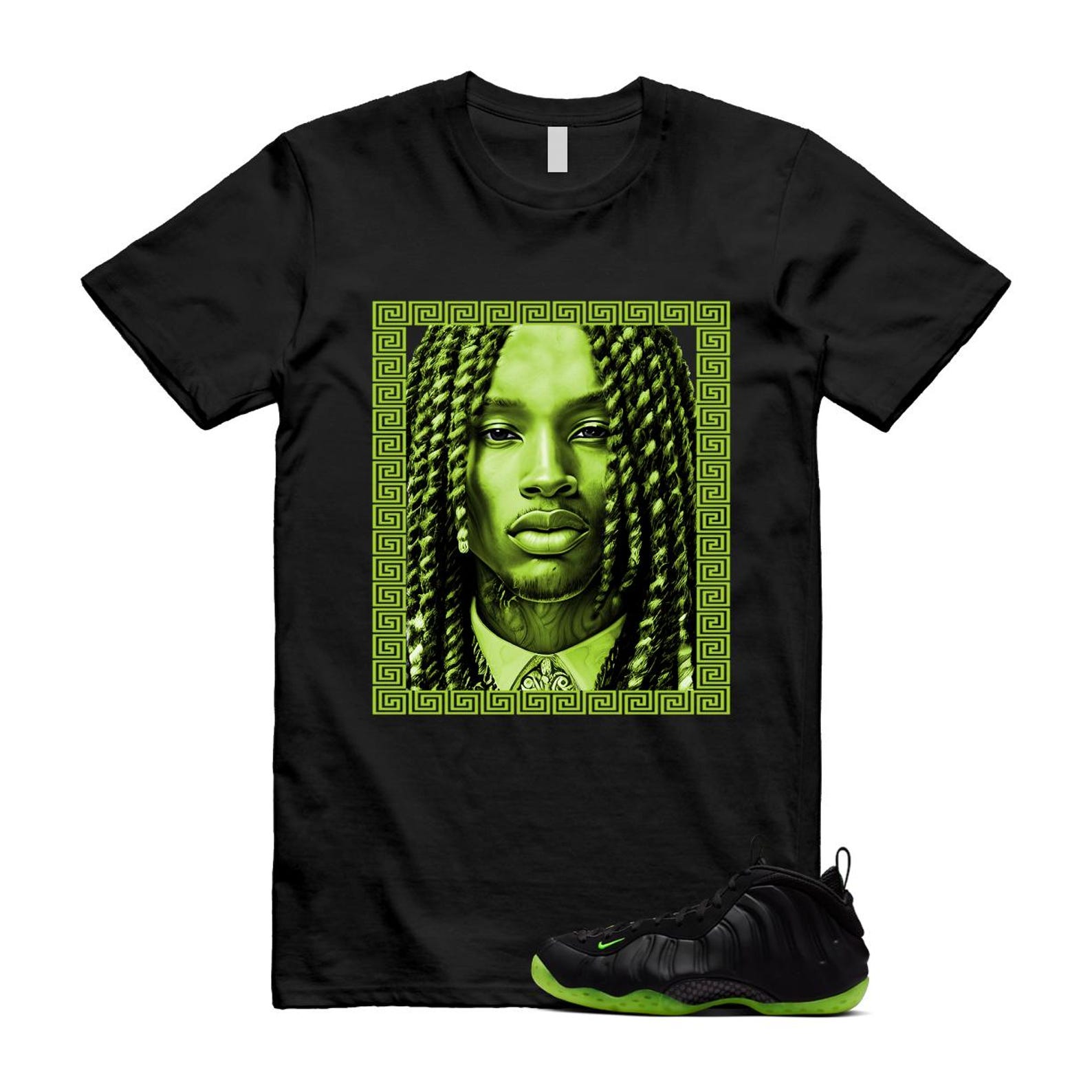 Foamposite Volt Black Air One T Shirt Match VON HF2902-001 T-Shirt, Sneaker Match Tee