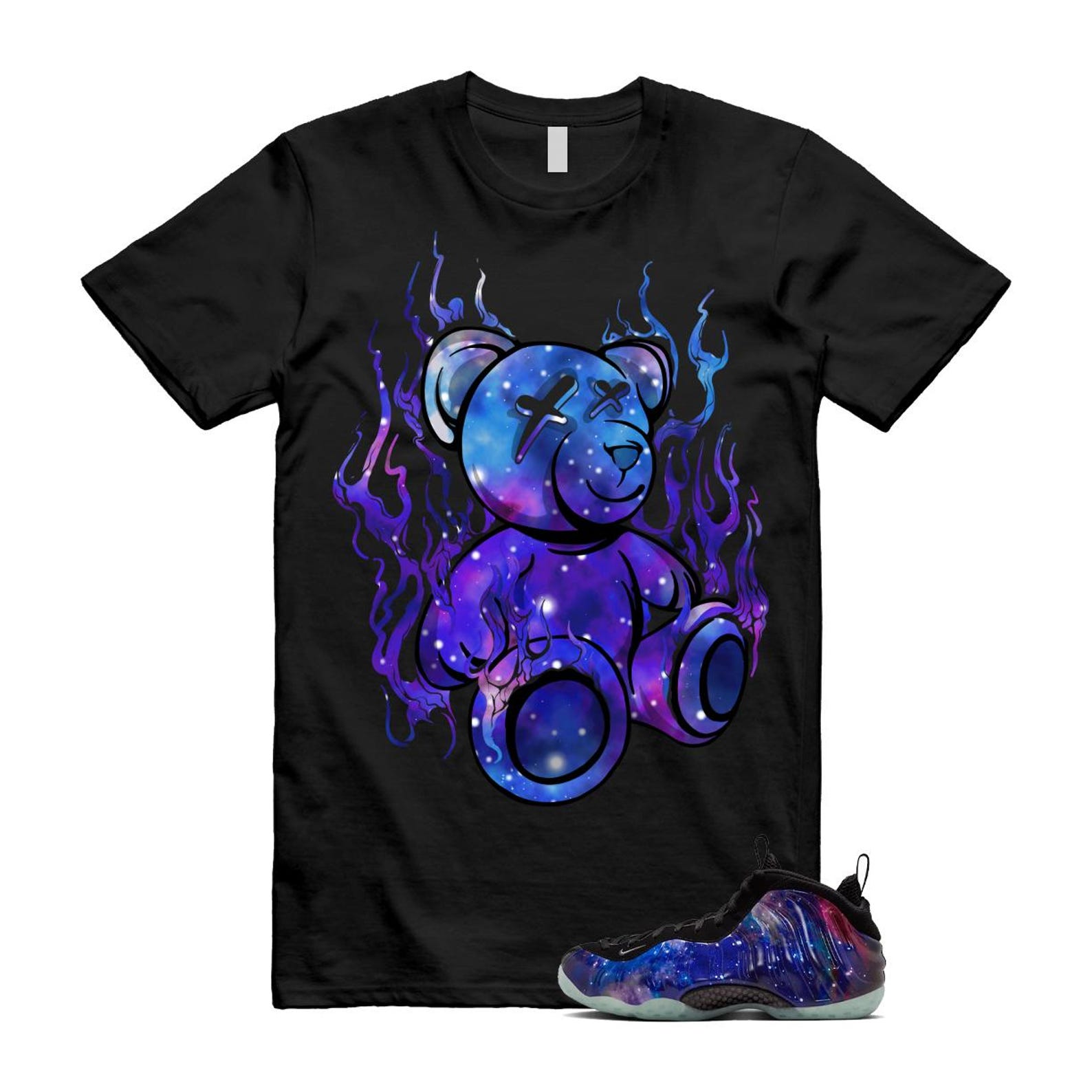 Galaxy Air Foamposite One 2025 Obsidian Black Anthracite T Shirt Match LIT, FQ4303-400 Sneaker Match Tees T-Shirt, Sneaker Match Tee