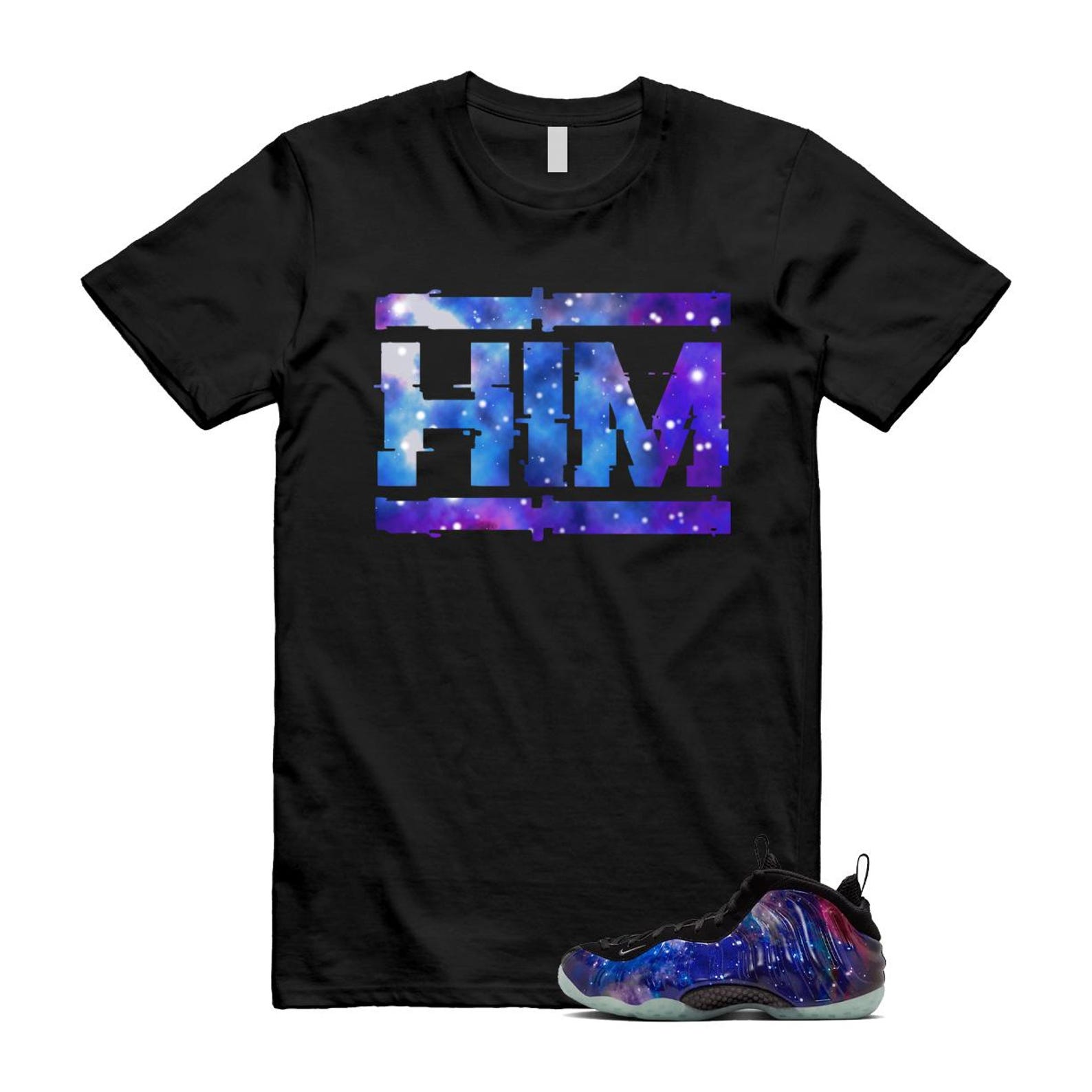 Galaxy Air Foamposite One 2025 Obsidian Black Anthracite T Shirt Match HIM, FQ4303-400 Sneaker Match Tees T-Shirt, Sneaker Match Tee