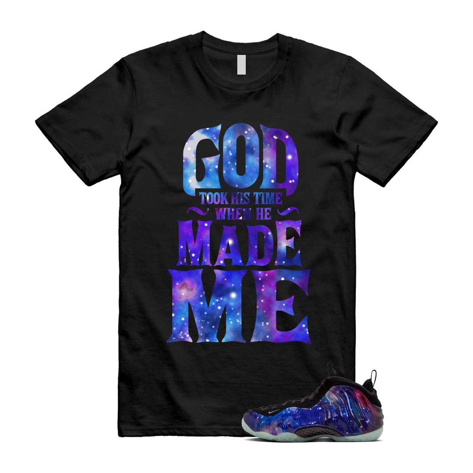 Galaxy Air Foamposite One 2025 Obsidian Black Anthracite T Shirt Match GTHT, FQ4303-400 Sneaker Match Tees T-Shirt, Sneaker Match Tee