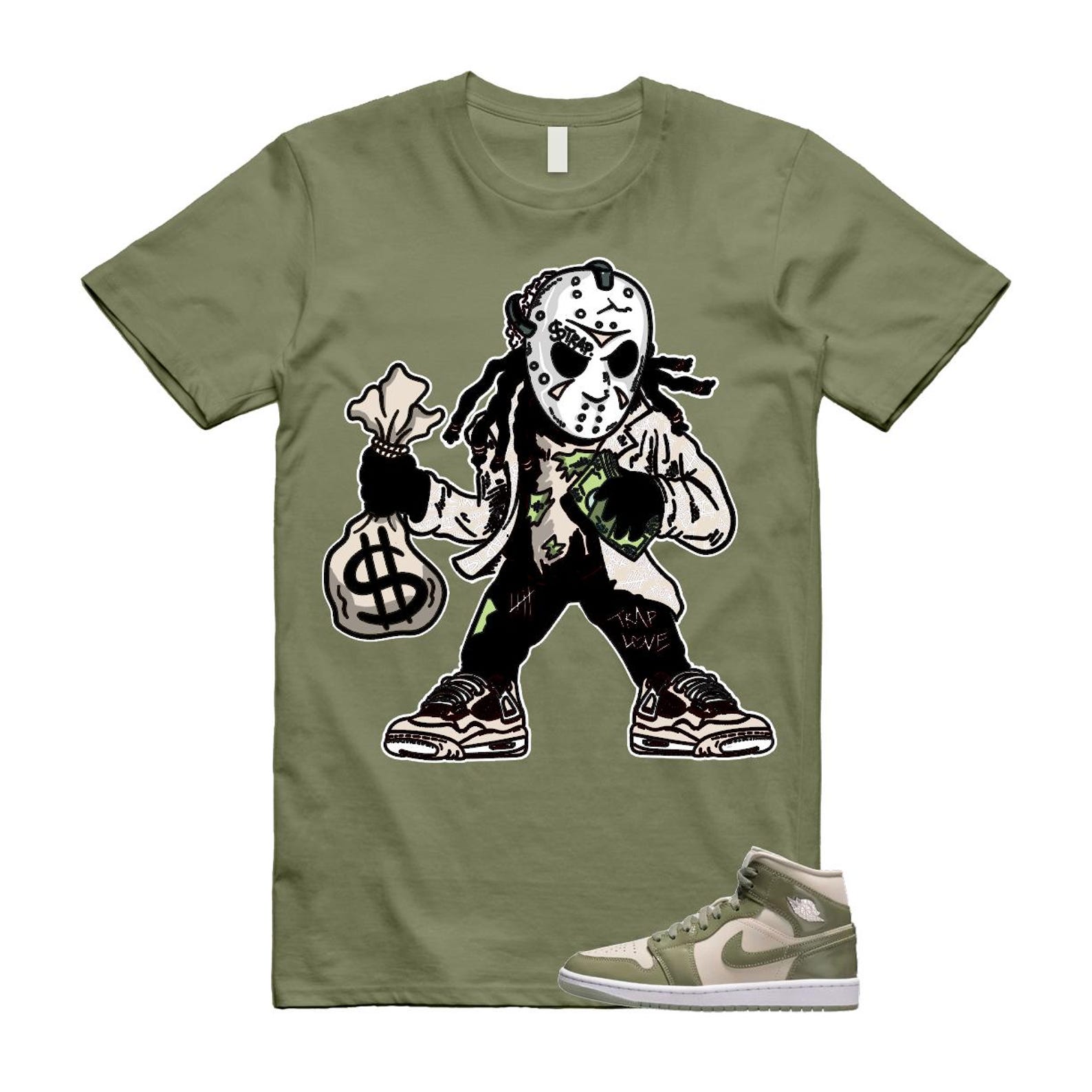 1 Sea Glass Oil Green White Mid SE T Shirt Match JASON HF4079-003 T-Shirt, Sneaker Match Tee