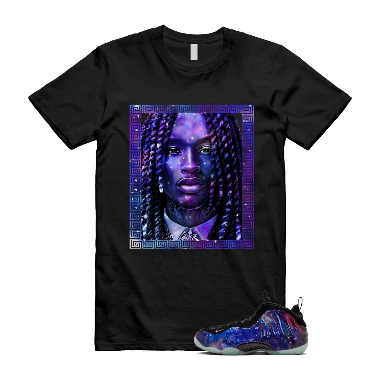 Galaxy Air Foamposite One 2025 Obsidian Black Anthracite T Shirt Match VON, FQ4303-400 Sneaker Match Tees T-Shirt, Sneaker Match Tee