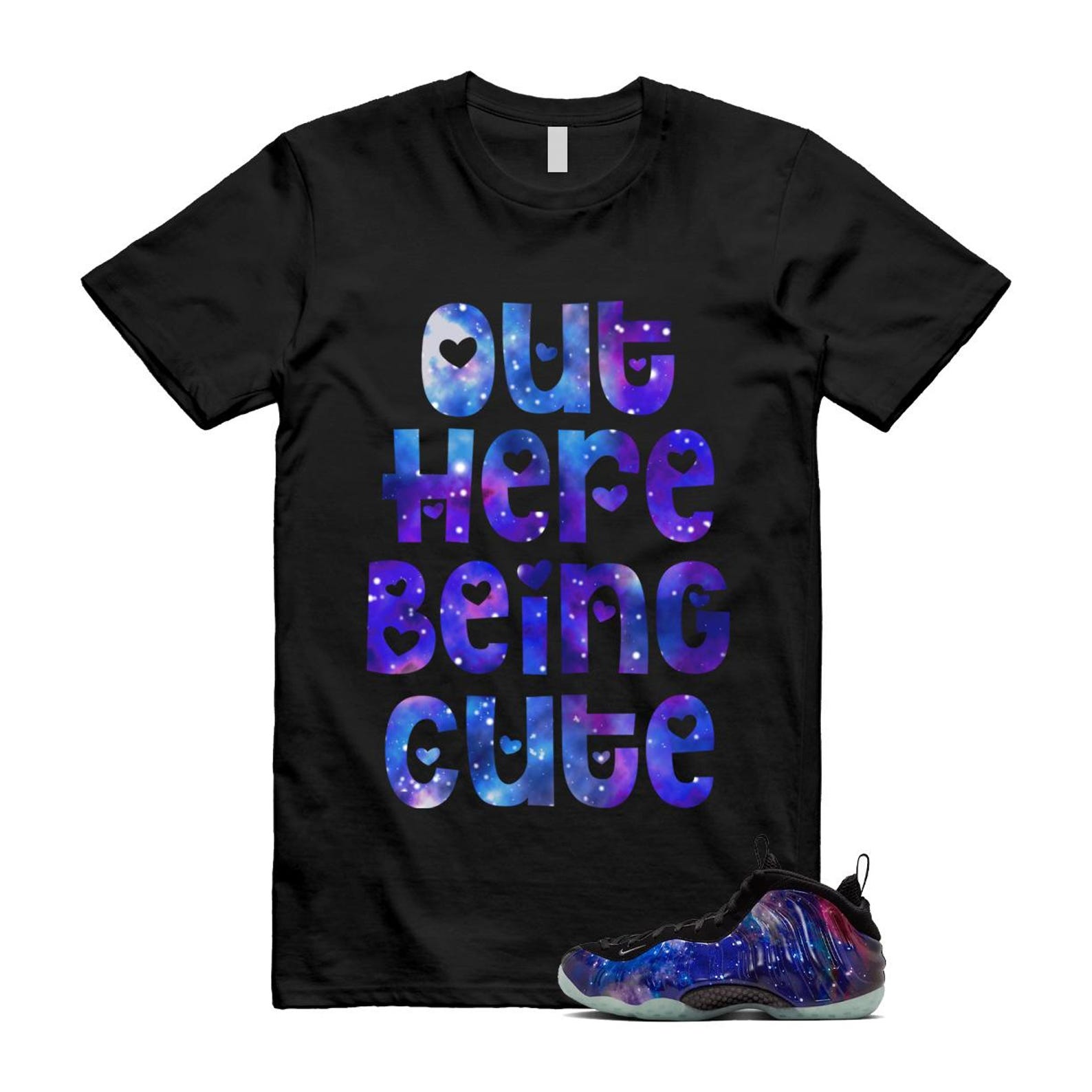 Galaxy Air Foamposite One 2025 Obsidian Black Anthracite T Shirt Match OHBC, FQ4303-400 Sneaker Match Tees T-Shirt, Sneaker Match Tee