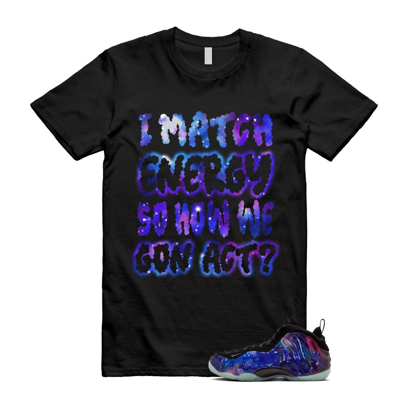 Galaxy Air Foamposite One 2025 Obsidian Black Anthracite T Shirt Match MATCH, FQ4303-400 Sneaker Match Tees T-Shirt, Sneaker Match Tee