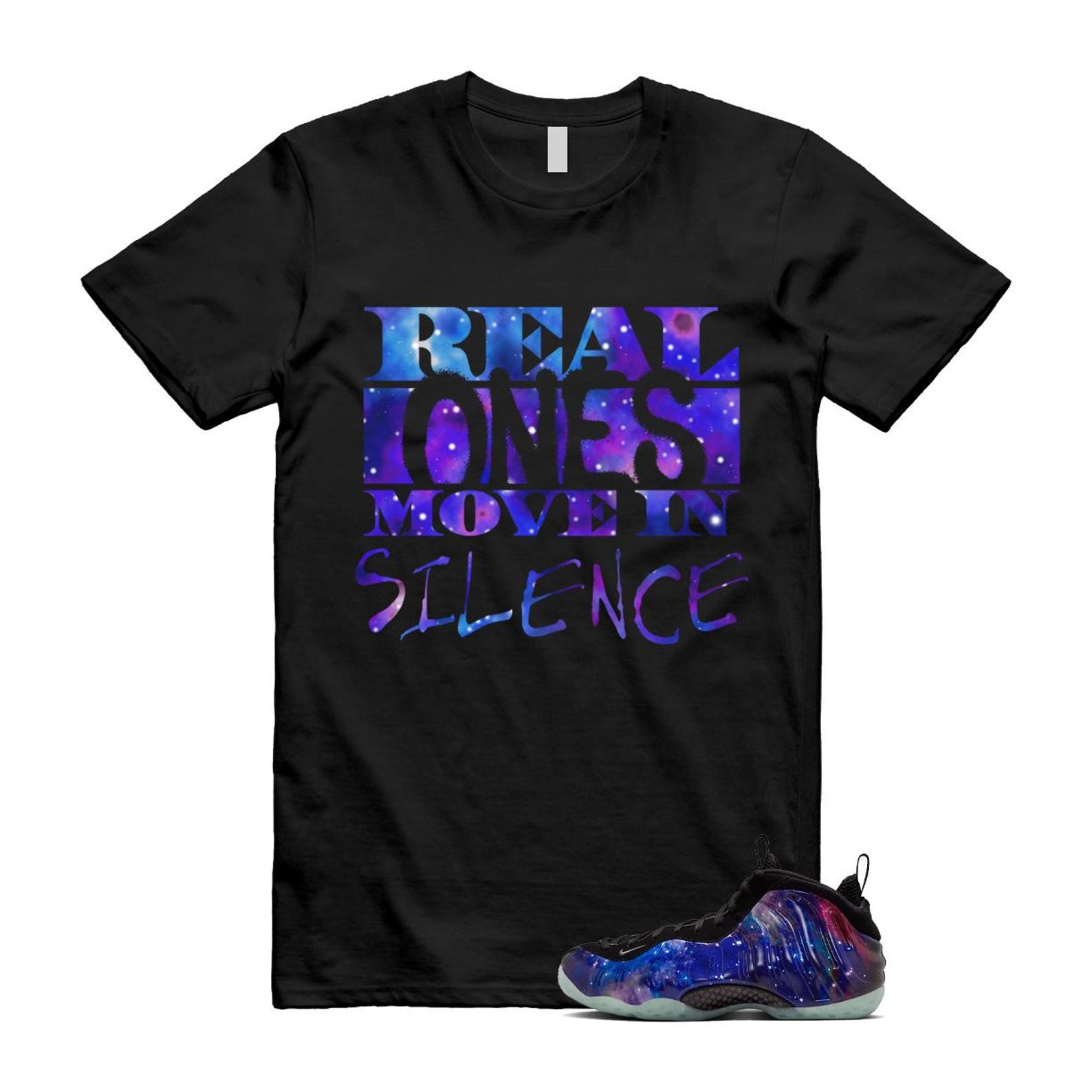 Galaxy Air Foamposite One 2025 Obsidian Black Anthracite T Shirt Match REAL, FQ4303-400 Sneaker Match Tees T-Shirt, Sneaker Match Tee