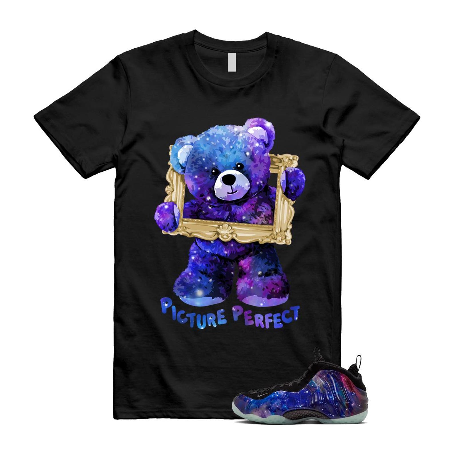 Galaxy Air Foamposite One 2025 Obsidian Black Anthracite T Shirt Match PIC, FQ4303-400 Sneaker Match Tees T-Shirt, Sneaker Match Tee