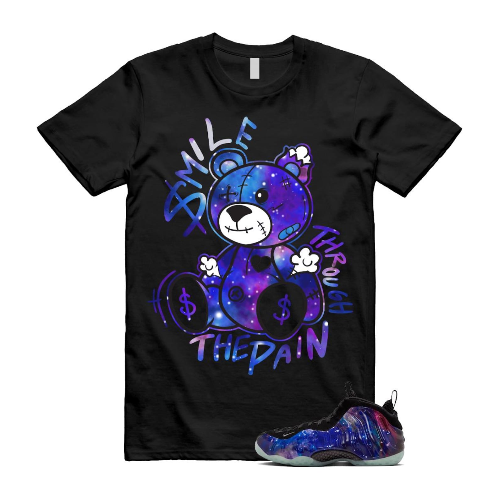 Galaxy Air Foamposite One 2025 Obsidian Black Anthracite T Shirt Match SM2, FQ4303-400 Sneaker Match Tees T-Shirt, Sneaker Match Tee