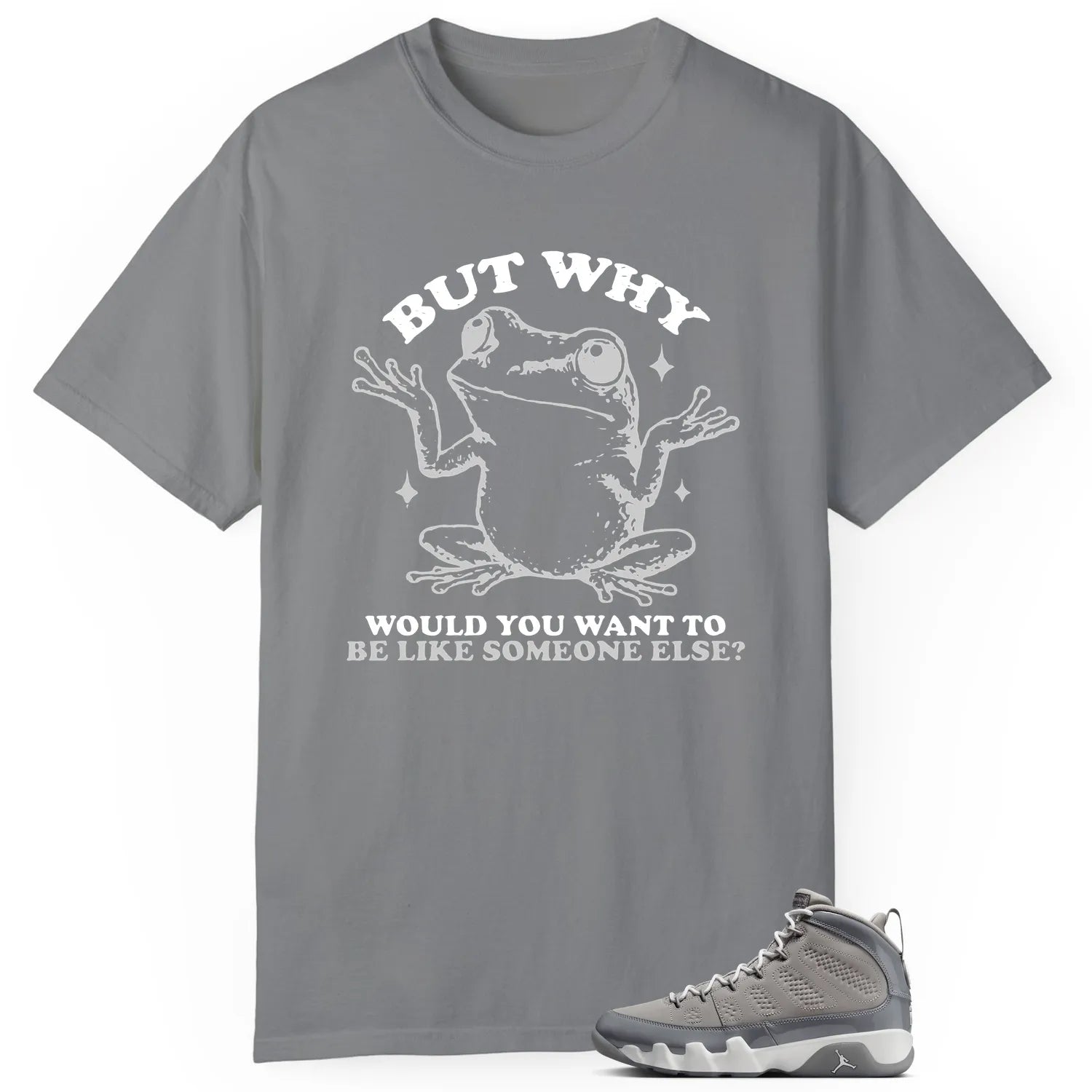 Funny But Why Shirt for Jordan 9 Cool Grey HV4794-011 T-Shirt, Sneaker Match Tee