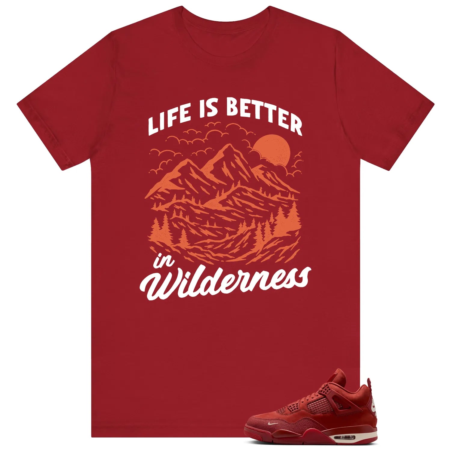 Wilderness T-Shirt, Perfect with Nigel Sylvester x Air Jordan 4 Brick by Brick HF4340-800 T-Shirt, Sneaker Match Tee