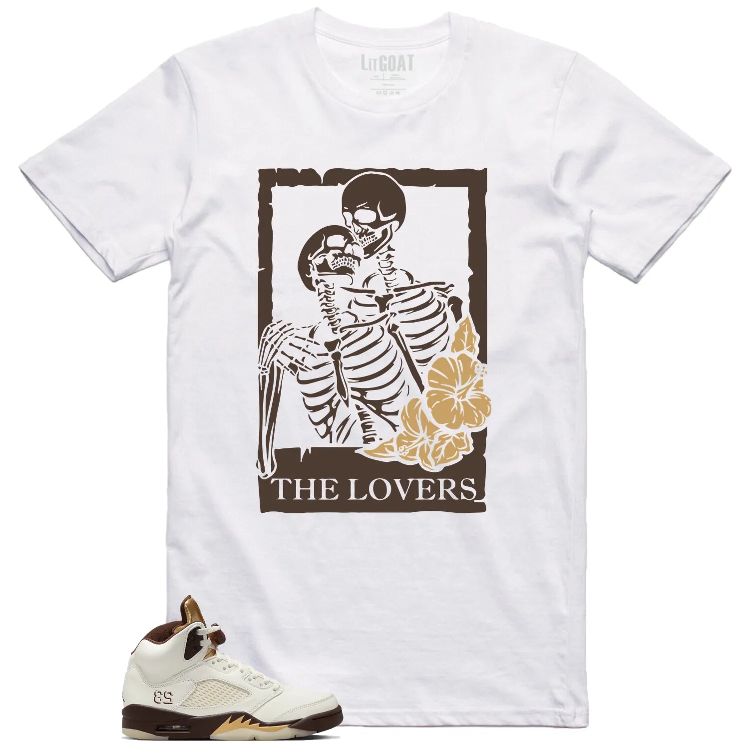 Lovers T-Shirt for Jordan 5 Retro Golden Ticket Sneakers DD9336-200 T-Shirt, Sneaker Match Tee