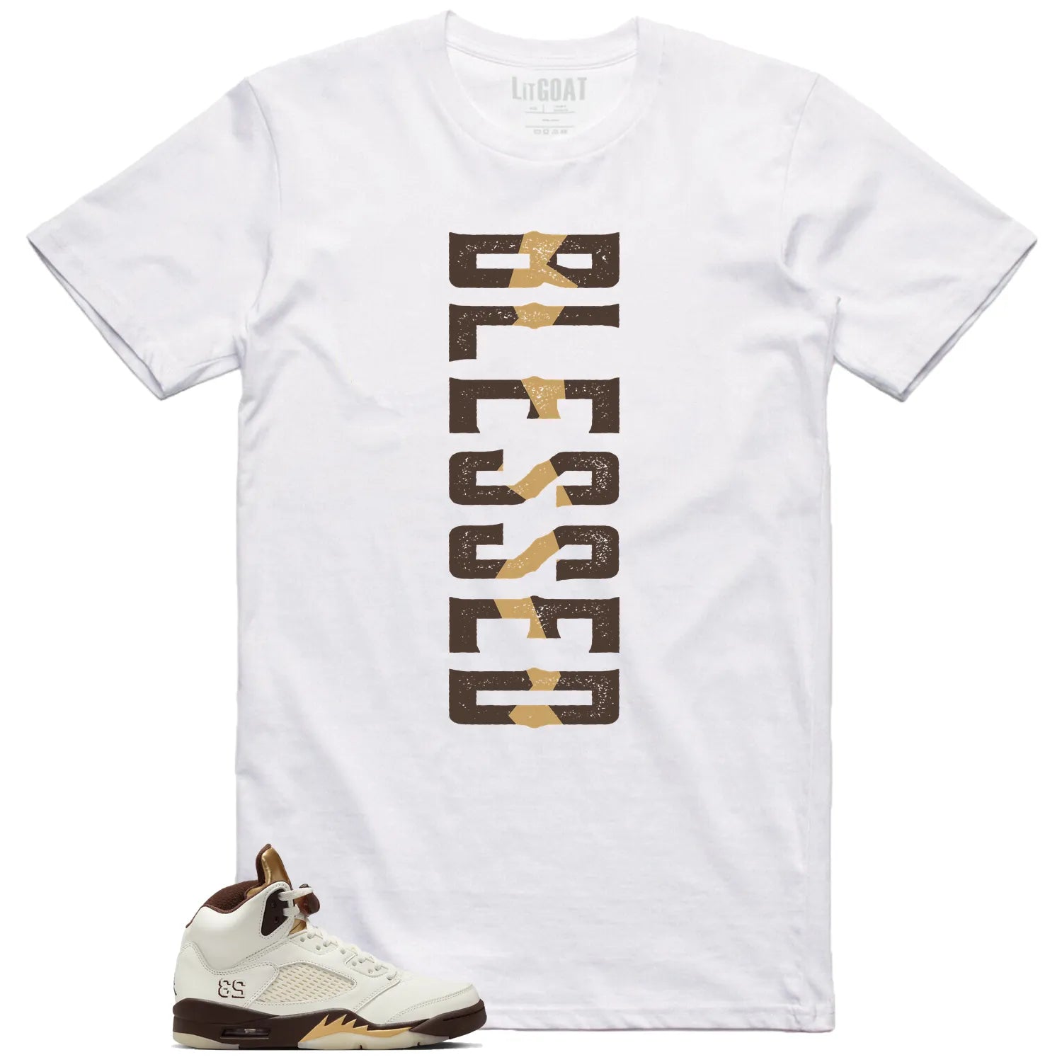 Blessed T-Shirt, Jordan 5 Retro Golden Ticket Match DD9336-200 T-Shirt, Sneaker Match Tee