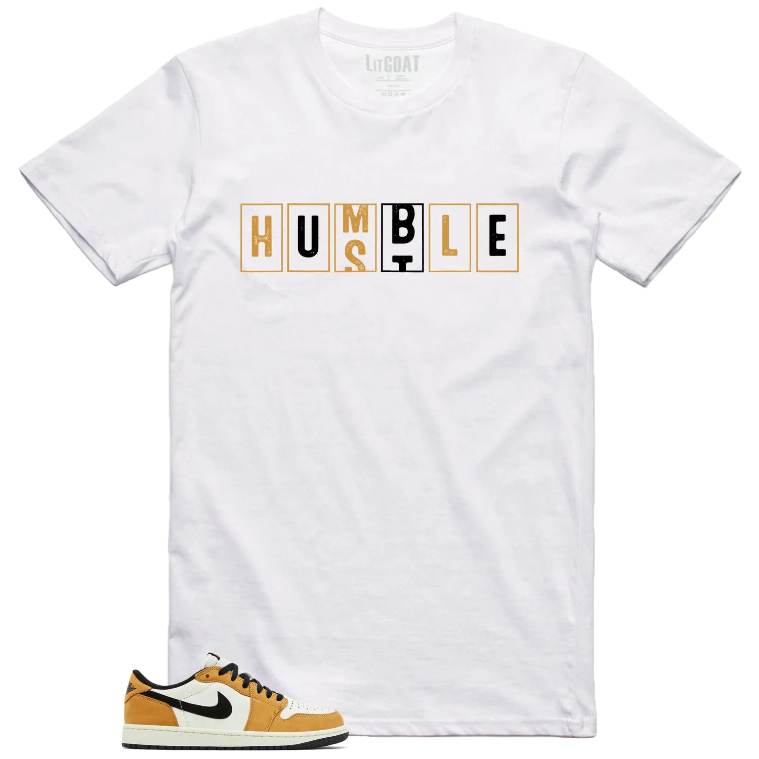 Air Jordan 1 Low OG Rookie of the Year, Hustle Humble T-Shirt CZ0790-107 T-Shirt, Sneaker Match Tee