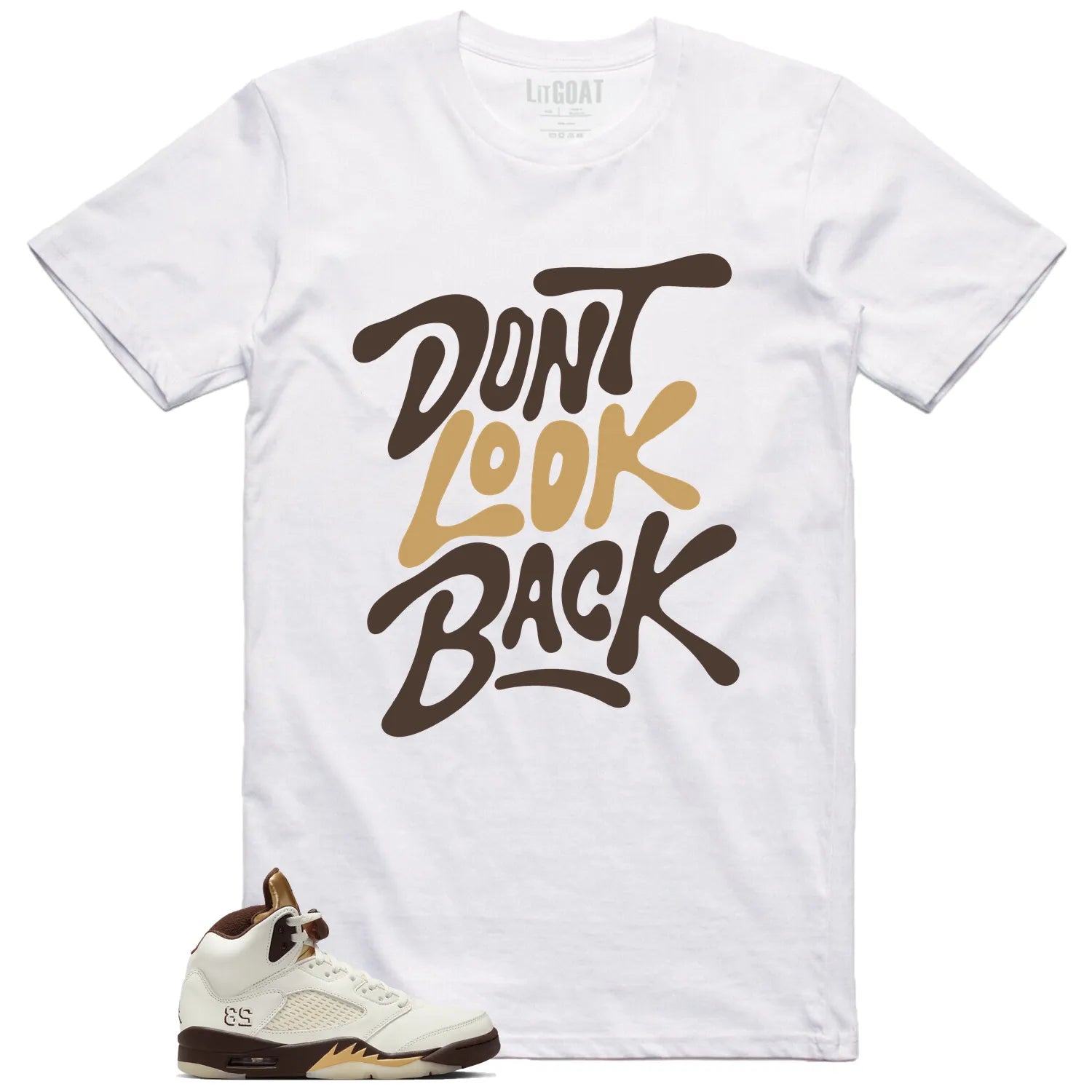 Jordan 5 Retro Golden Ticket Style: Don’t Look Back Shirt DD9336-200 T-Shirt, Sneaker Match Tee