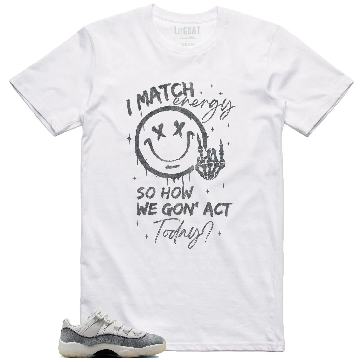 Air Jordan 11 Low Year of the Snake Matching T-Shirt Shirt, Match Energy HQ7000-001 T-Shirt, Sneaker Match Tee