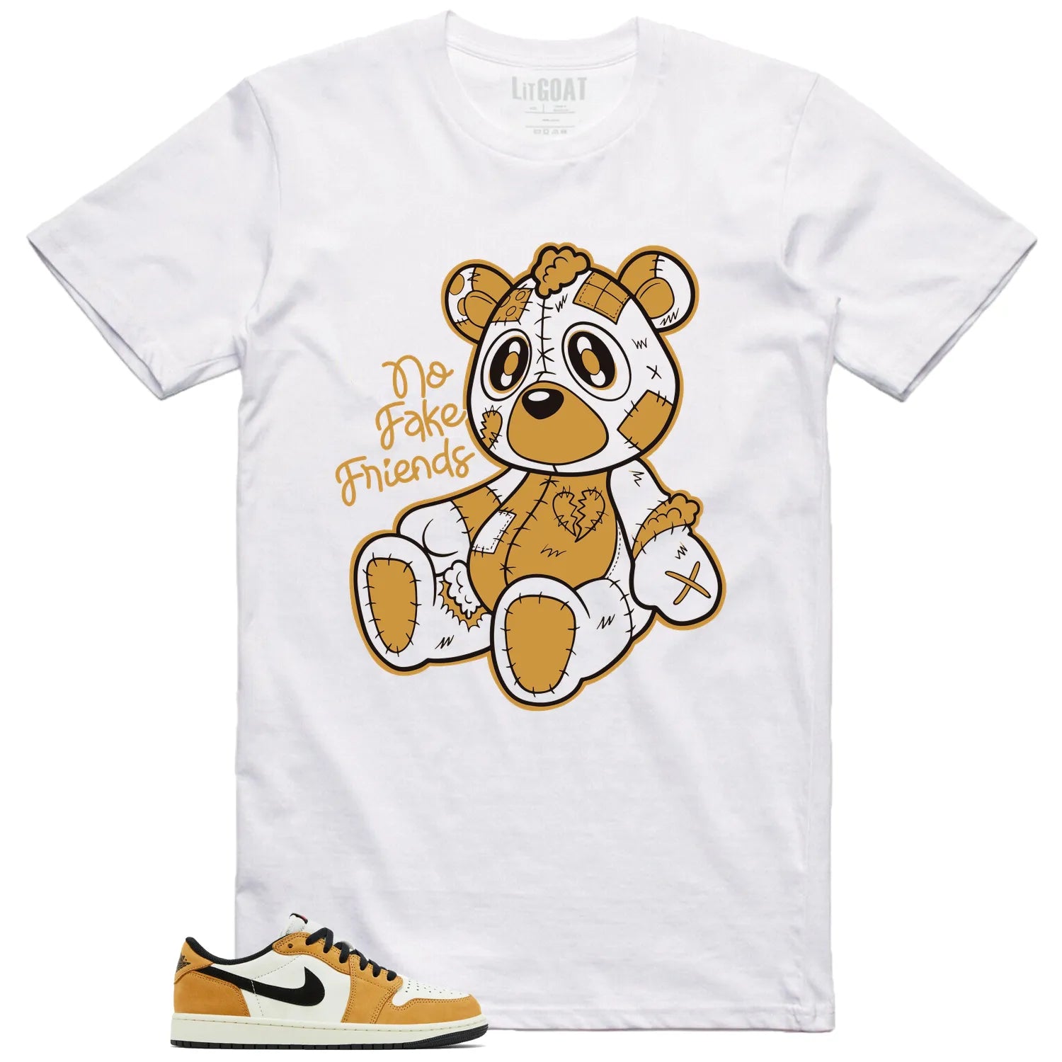 Fake Friends T-Shirt for Air Jordan 1 Low OG Rookie of the Year Fans CZ0790-107 T-Shirt, Sneaker Match Tee
