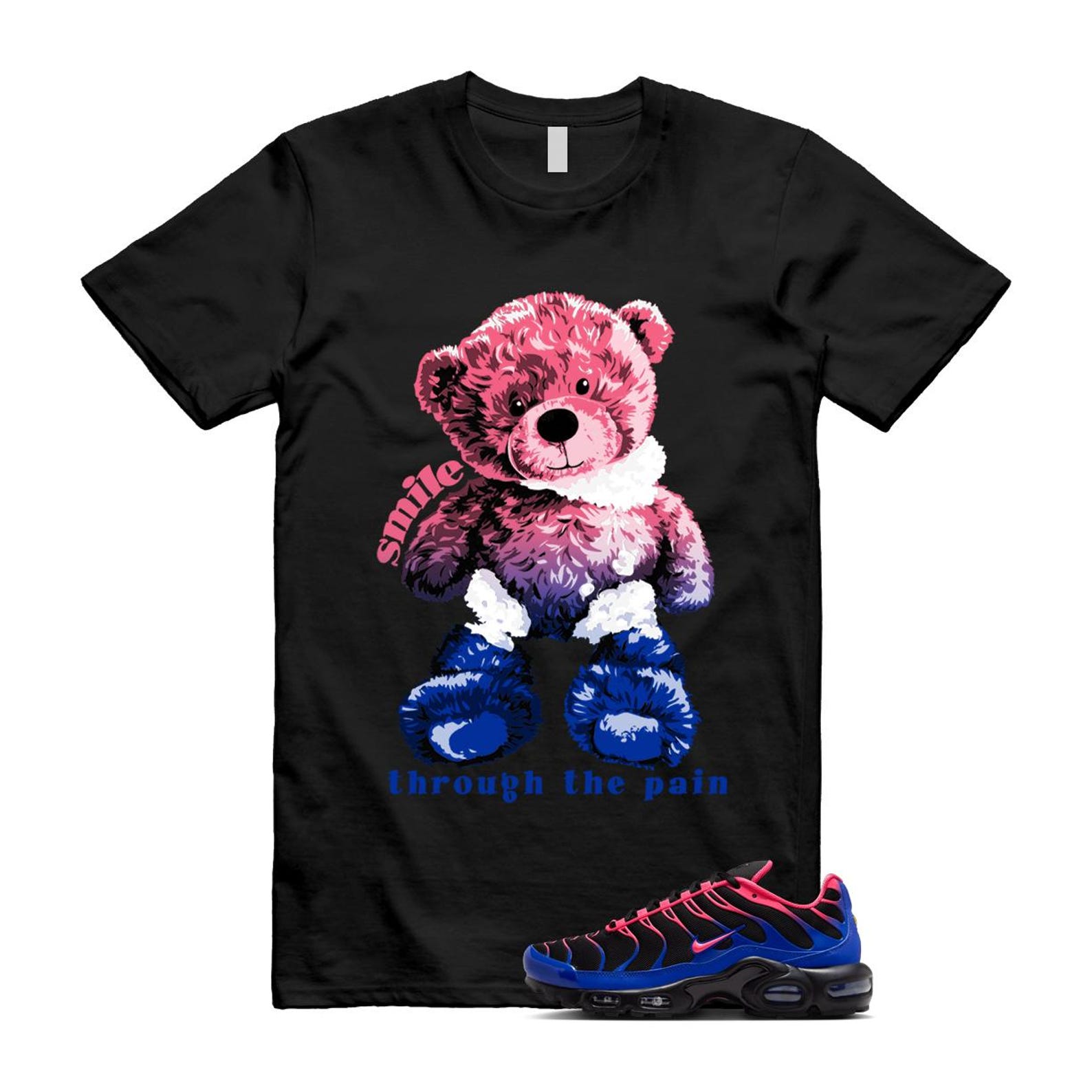 Air Max Hyper Pink Racer Blue Black 95 T Shirt Match SMILE IF6146-001 T-Shirt, Sneaker Match Tee