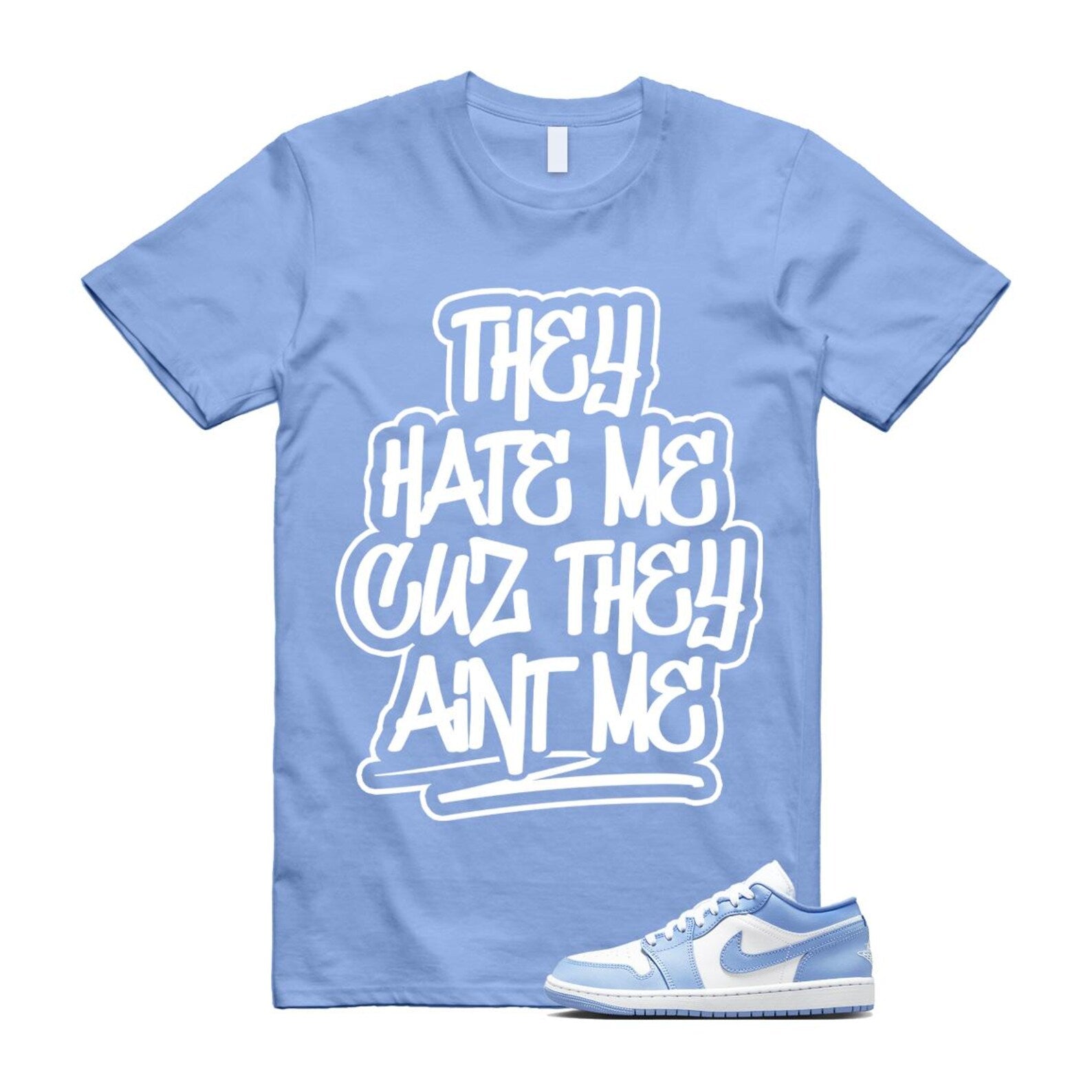 Jordan 1 Low White Aluminum T Shirt Match AINT DC0774-142 T-Shirt, Sneaker Match Tee