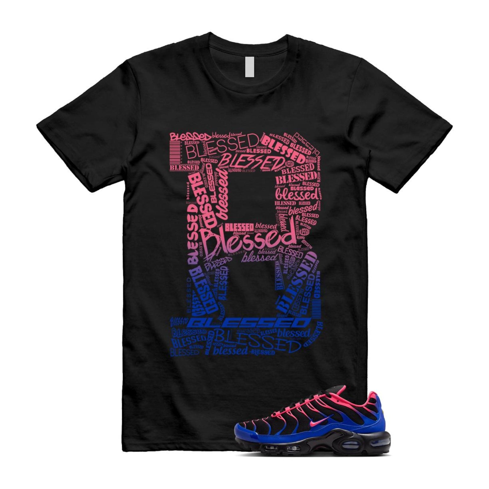 Air Max Hyper Pink Racer Blue Black 95 T Shirt Match B BLS IF6146-001 T-Shirt, Sneaker Match Tee