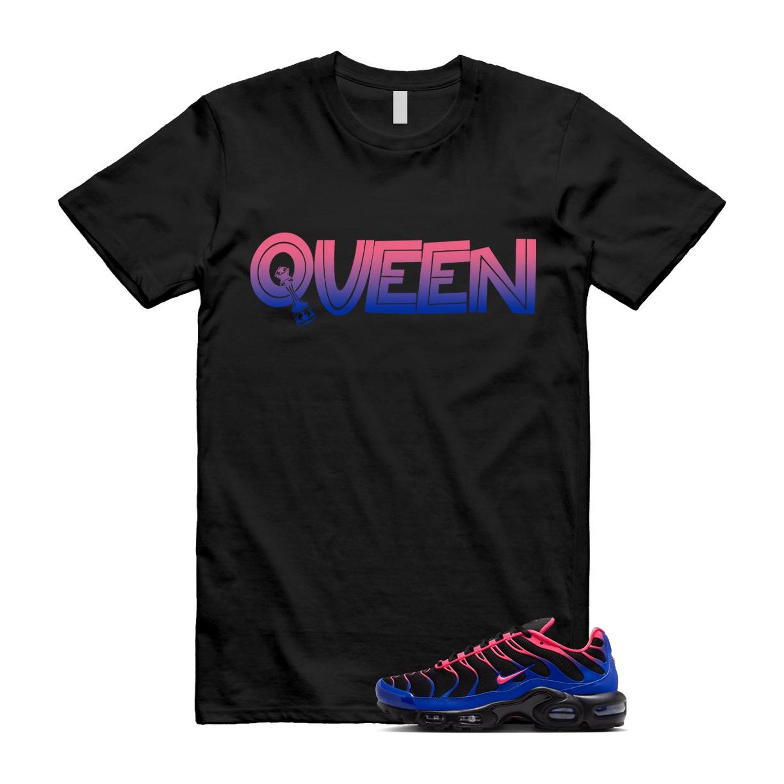 Air Max Hyper Pink Racer Blue Black 95 T Shirt Match QUEEN IF6146-001 T-Shirt, Sneaker Match Tee