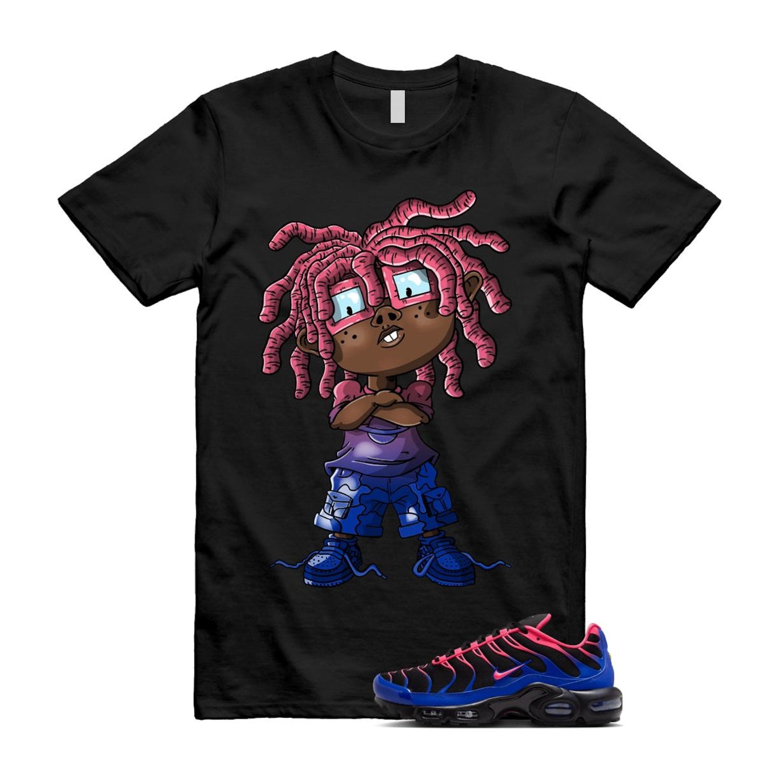 Air Max Hyper Pink Racer Blue Black 95 T Shirt Match CHONGO IF6146-001 T-Shirt, Sneaker Match Tee