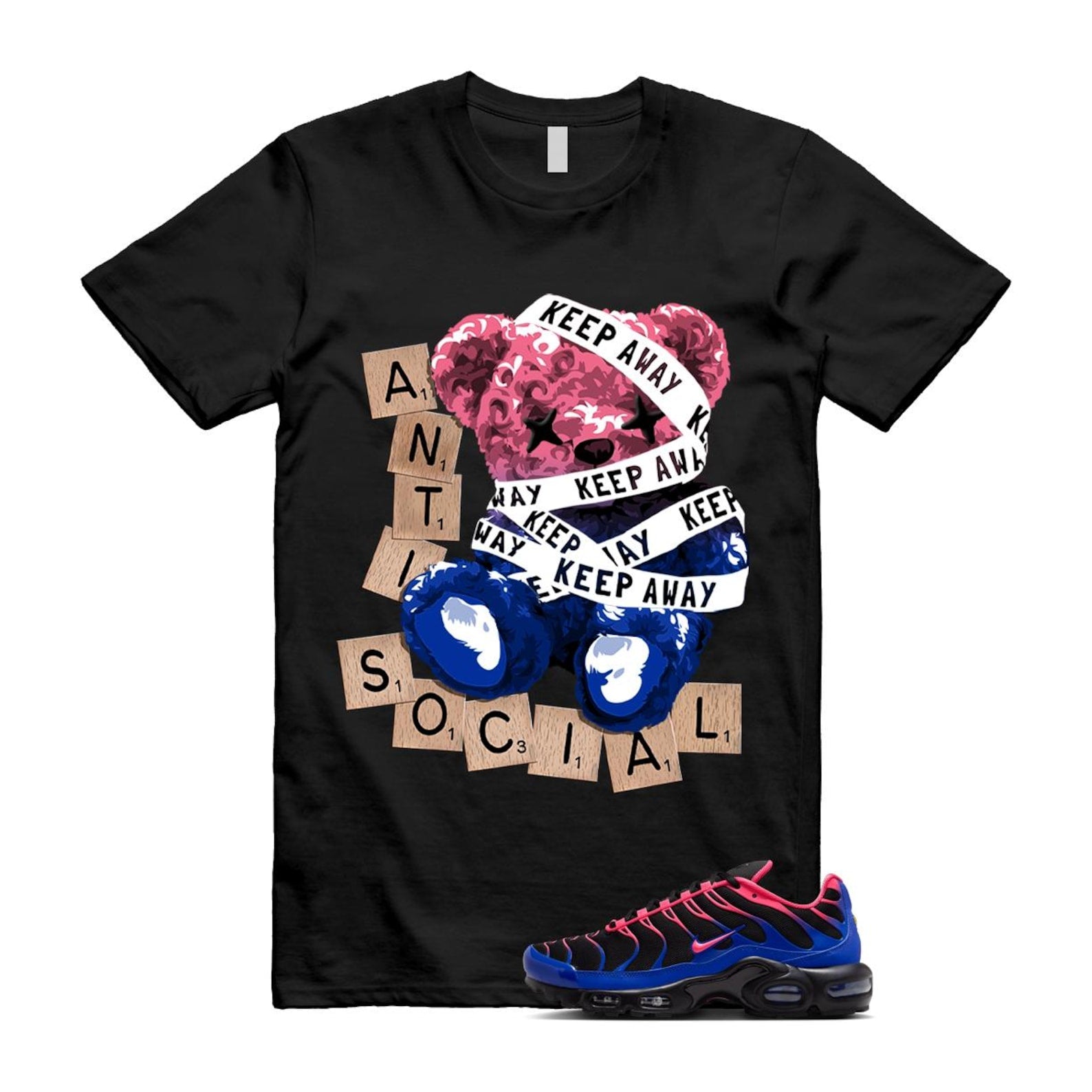 Air Max Hyper Pink Racer Blue Black 95 T Shirt Match ANTI IF6146-001 T-Shirt, Sneaker Match Tee
