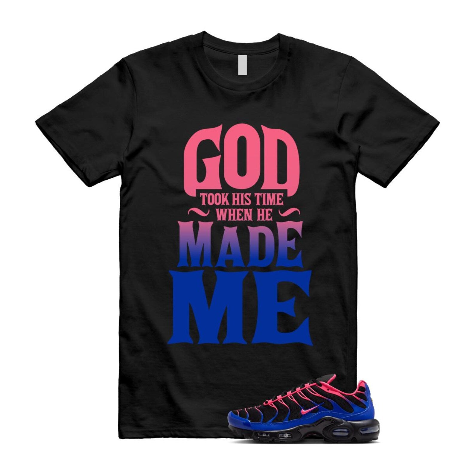 Air Max Hyper Pink Racer Blue Black 95 T Shirt Match GTHT IF6146-001 T-Shirt, Sneaker Match Tee