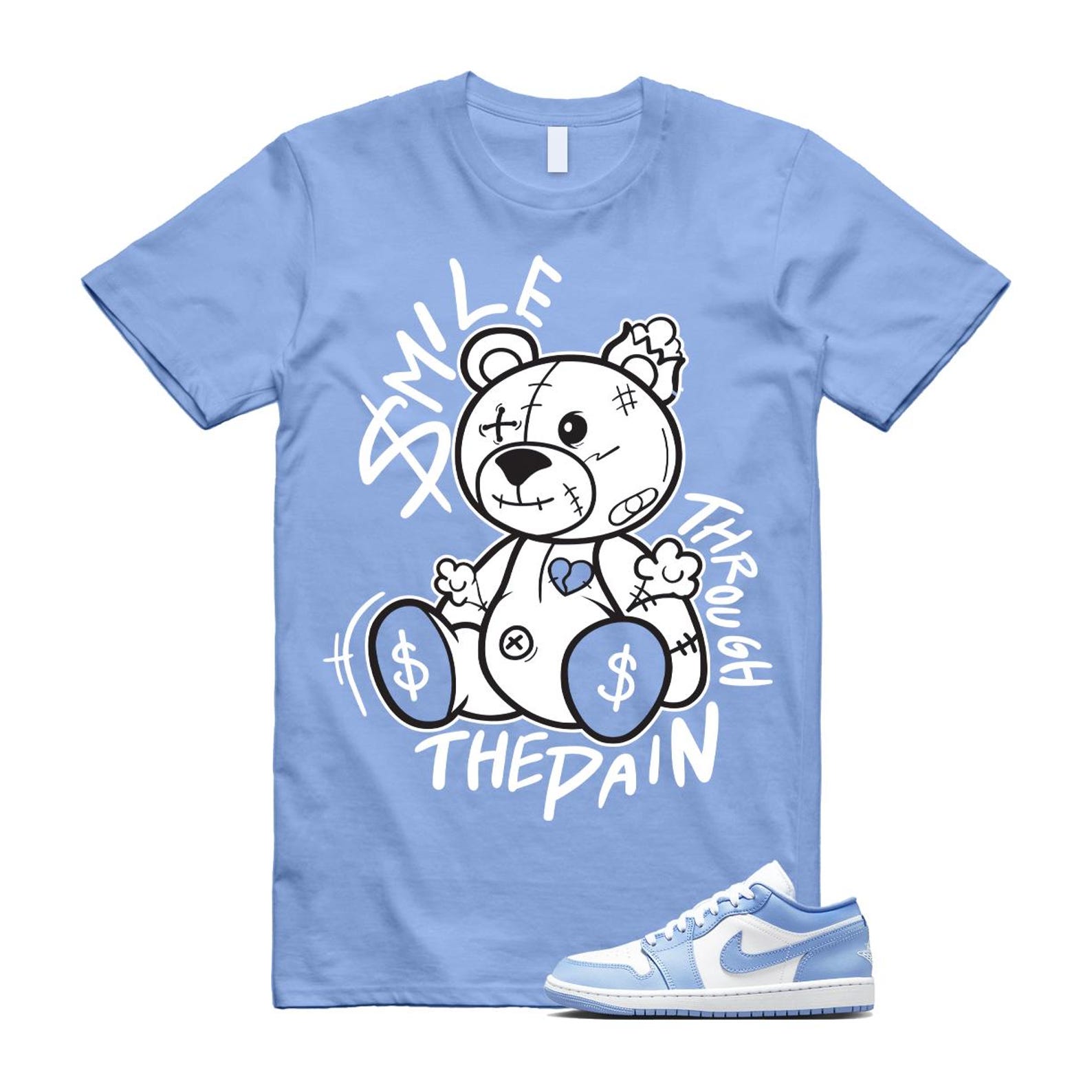 Jordan 1 Low White Aluminum T Shirt Match SM2 DC0774-142 T-Shirt, Sneaker Match Tee
