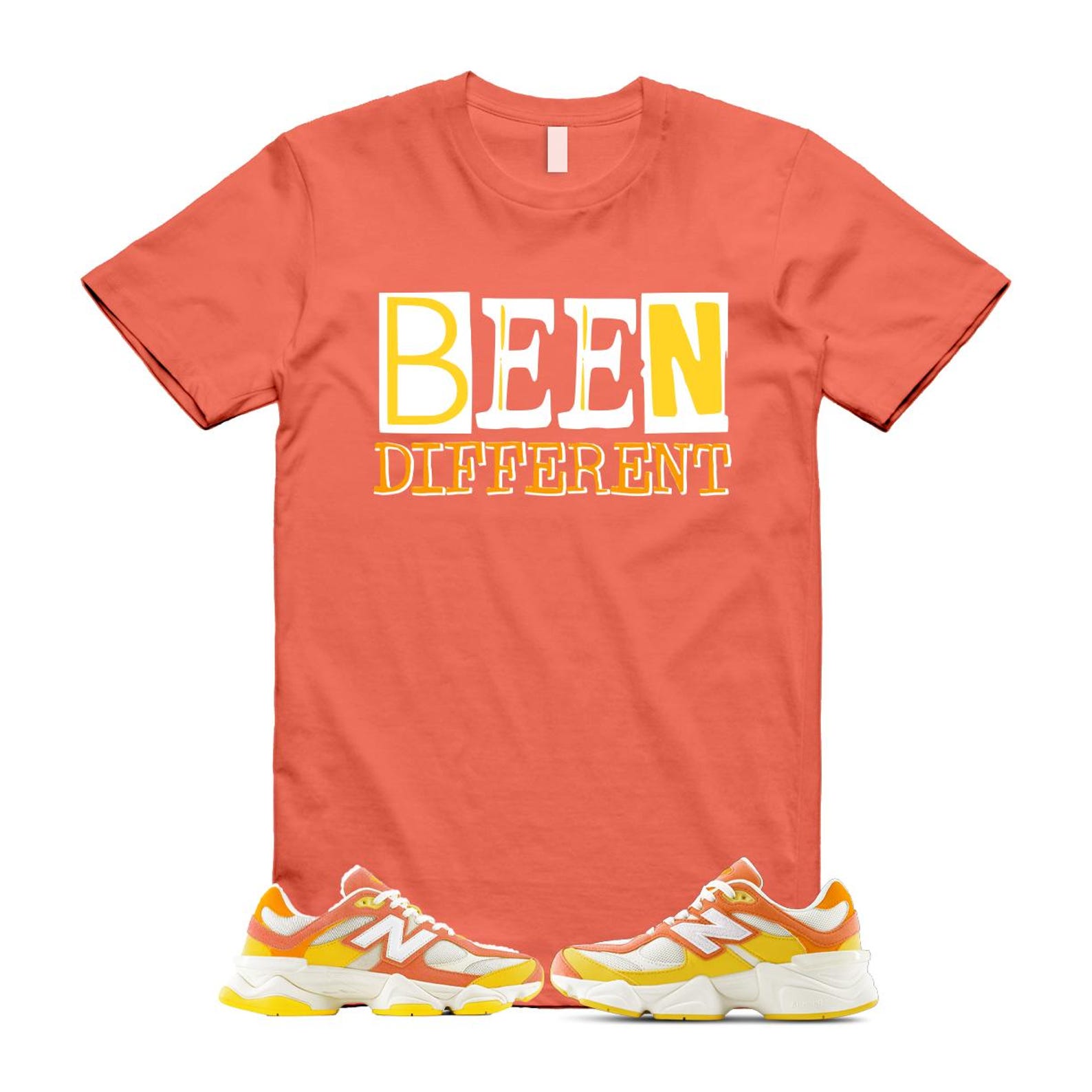 9060 Fluorescent Pink Orange Yellow Citrus Grapefruit Lemon Clementine T Shirt Match BEEN U9060FLO T-Shirt, Sneaker Match Tee