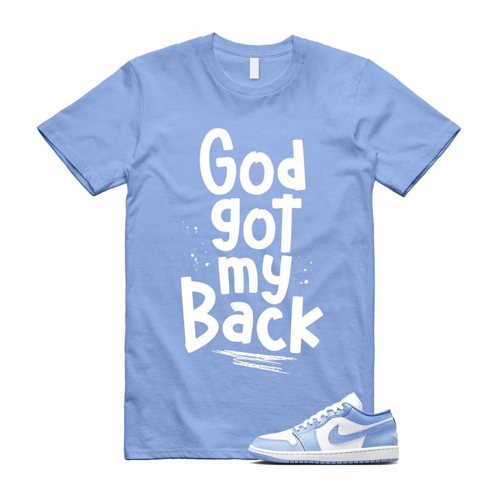 Jordan 1 Low White Aluminum T Shirt Match GOD DC0774-142 T-Shirt, Sneaker Match Tee