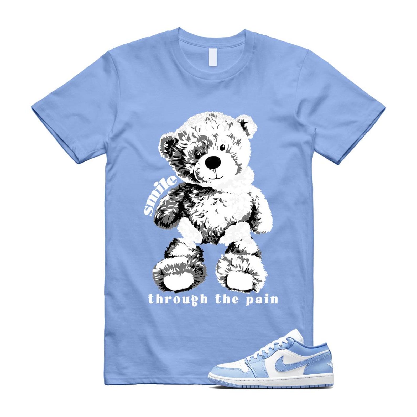 Jordan 1 Low White Aluminum T Shirt Match SMILE DC0774-142 T-Shirt, Sneaker Match Tee