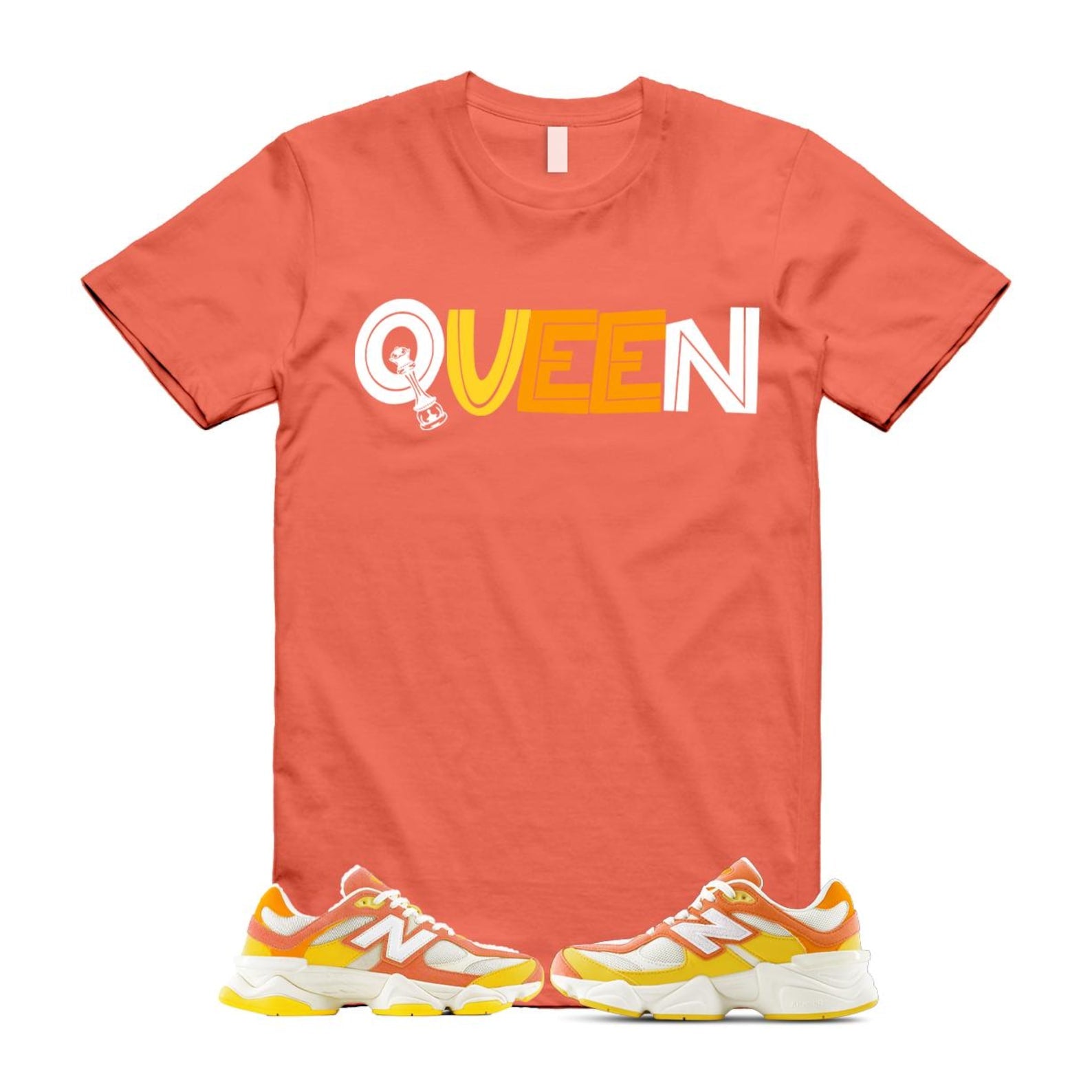 9060 Fluorescent Pink Orange Yellow Citrus Grapefruit Lemon Clementine T Shirt Match QUEEN U9060FLO T-Shirt, Sneaker Match Tee