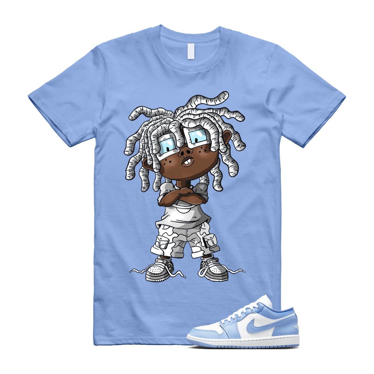 Jordan 1 Low White Aluminum T Shirt Match CHONGO DC0774-142 T-Shirt, Sneaker Match Tee